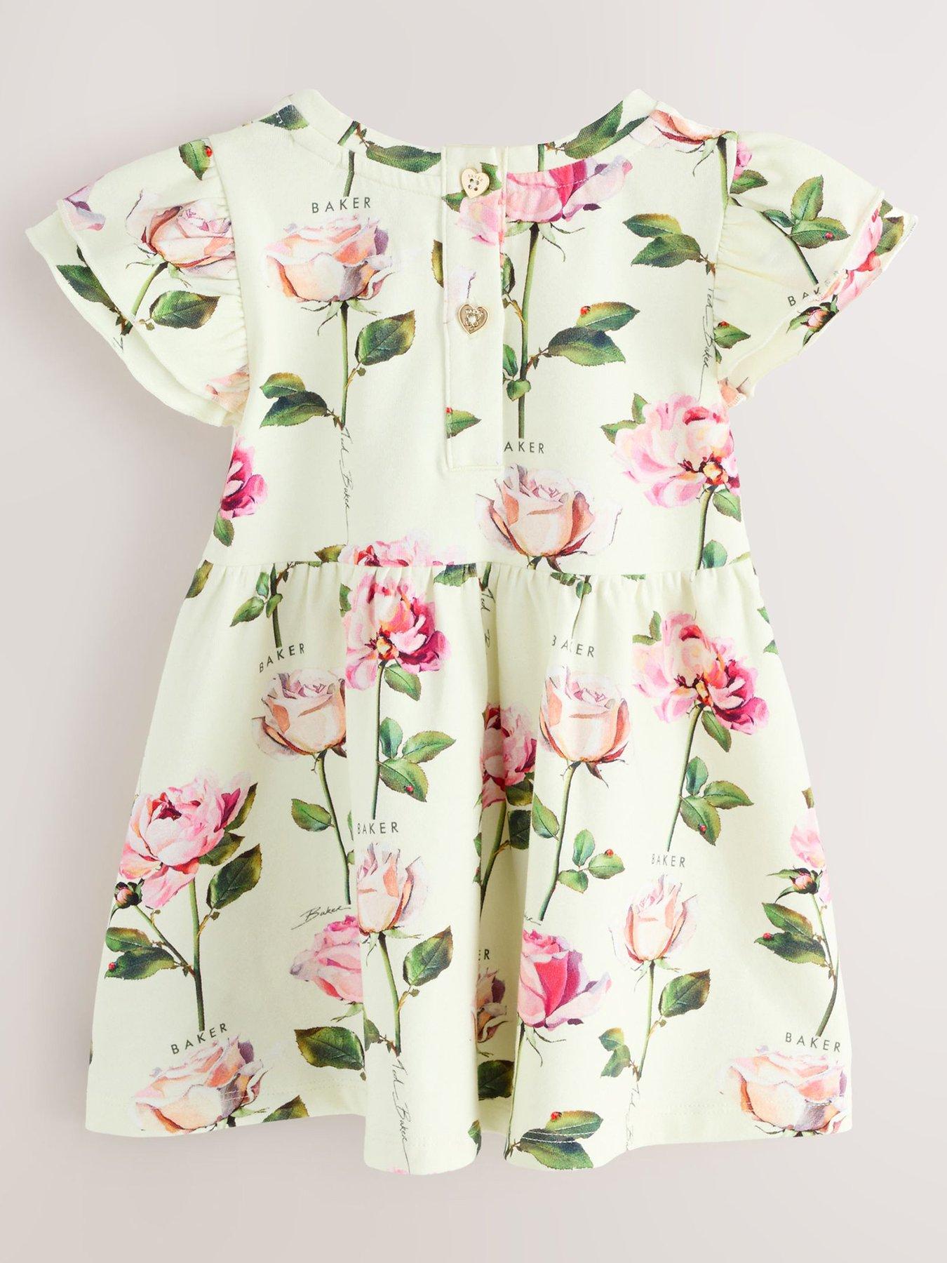 Image 2 of 6 of Ted Baker Younger Girls 2 Pack Floral &amp; Plain Dresses - Multi
