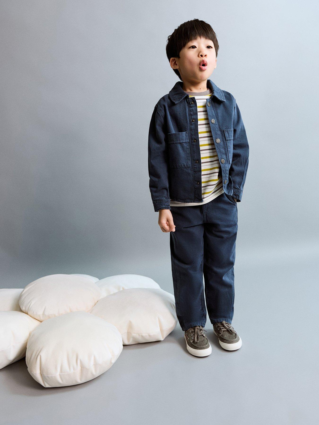 Mango Younger Boys Double Pocket Over Shirt - Navy