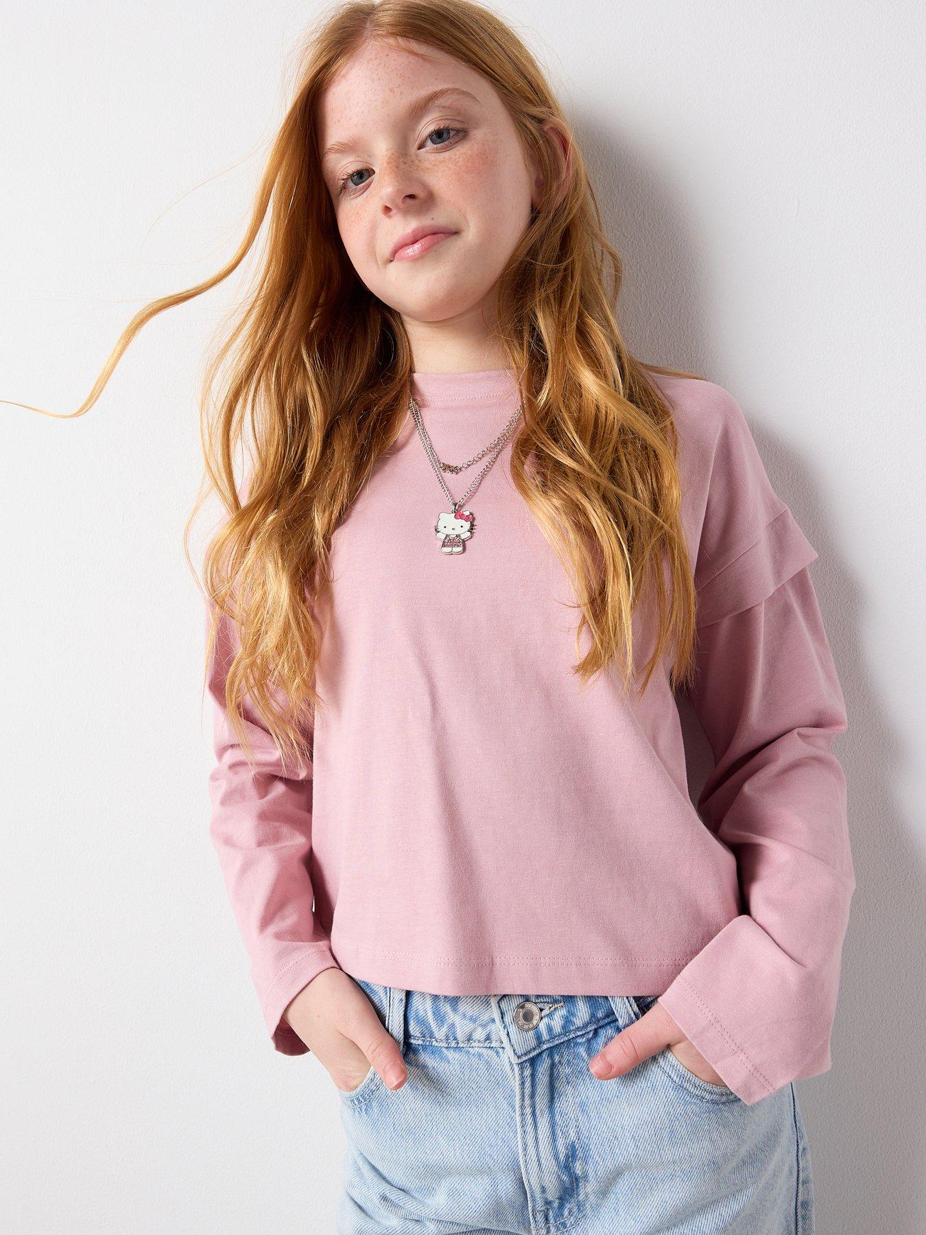 Mango Girls Long Sleeve T-shirt - Pink