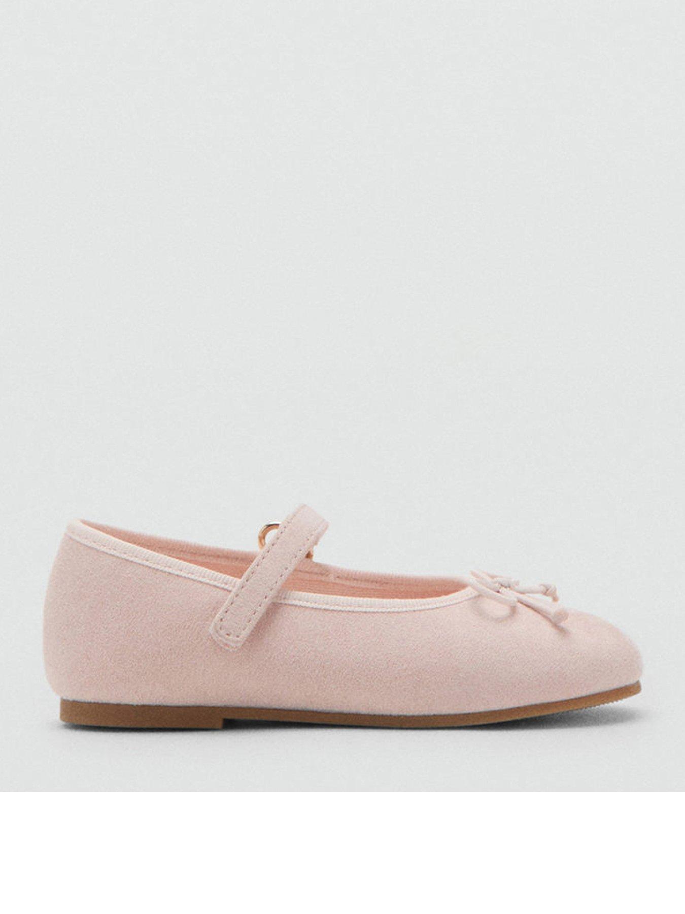 Mango Younger Girls Bow Ballet Shoes - Light Pink