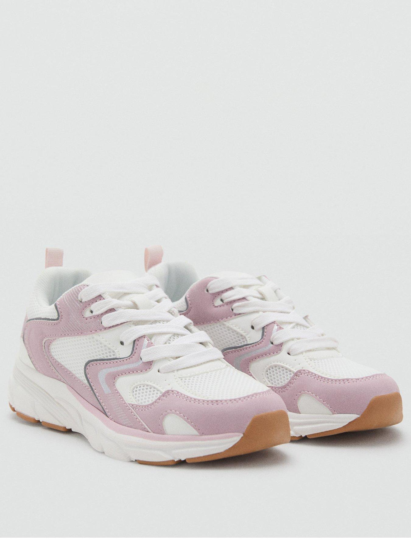  image of mango-combined-trainers-with-laces-light-pink