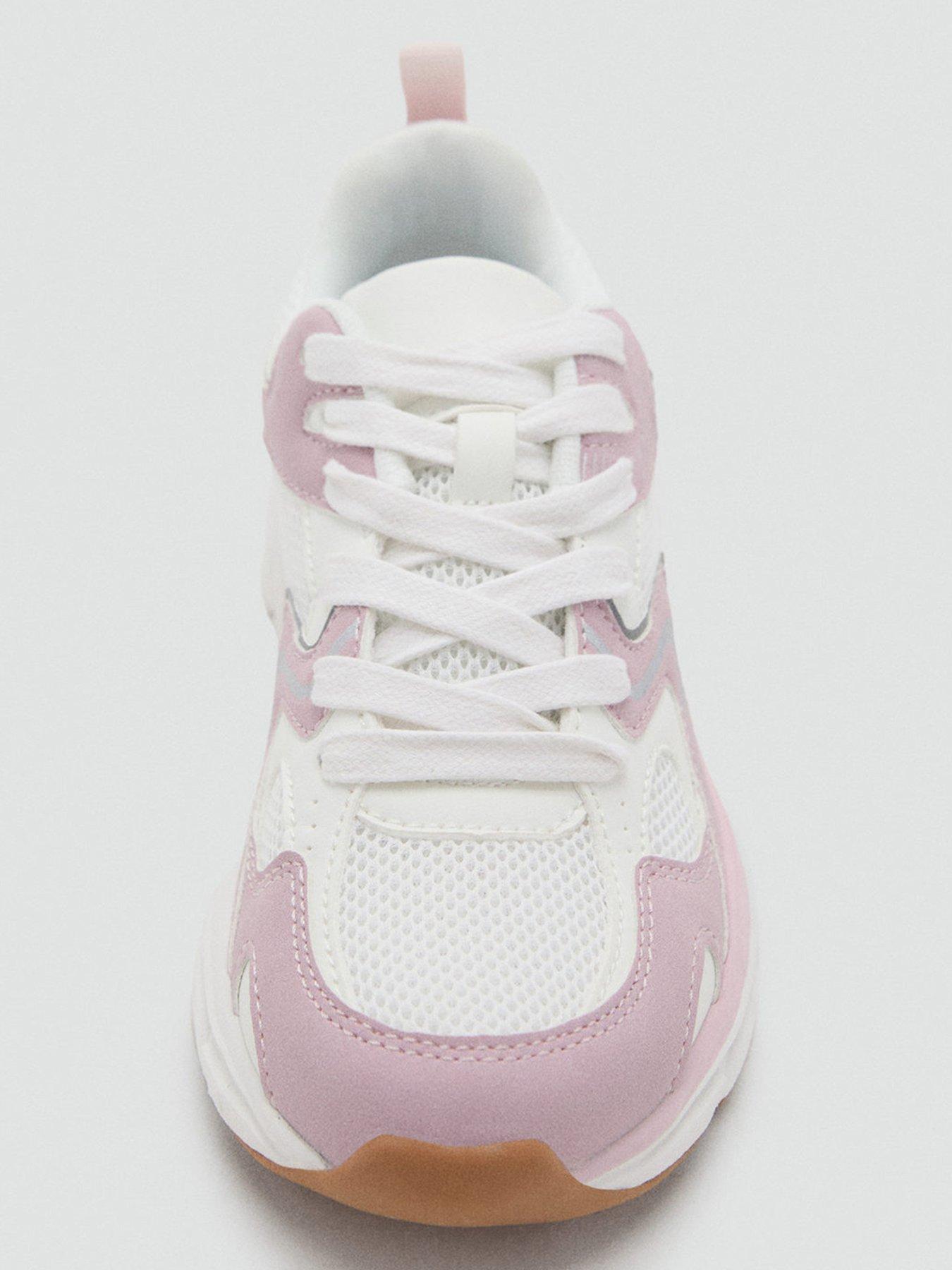  image of mango-combined-trainers-with-laces-light-pink
