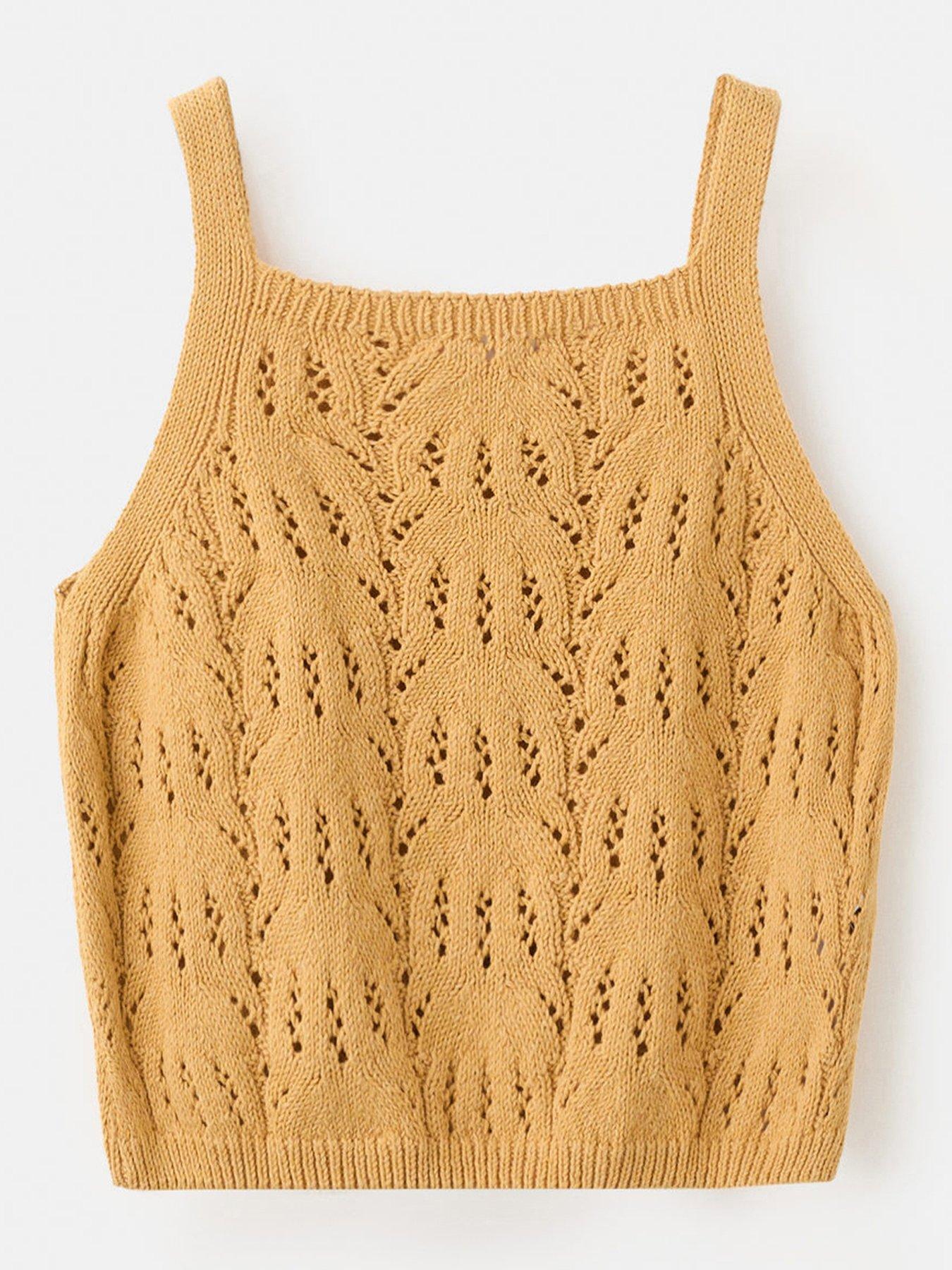 mango-girls-crochet-vest-yellow
