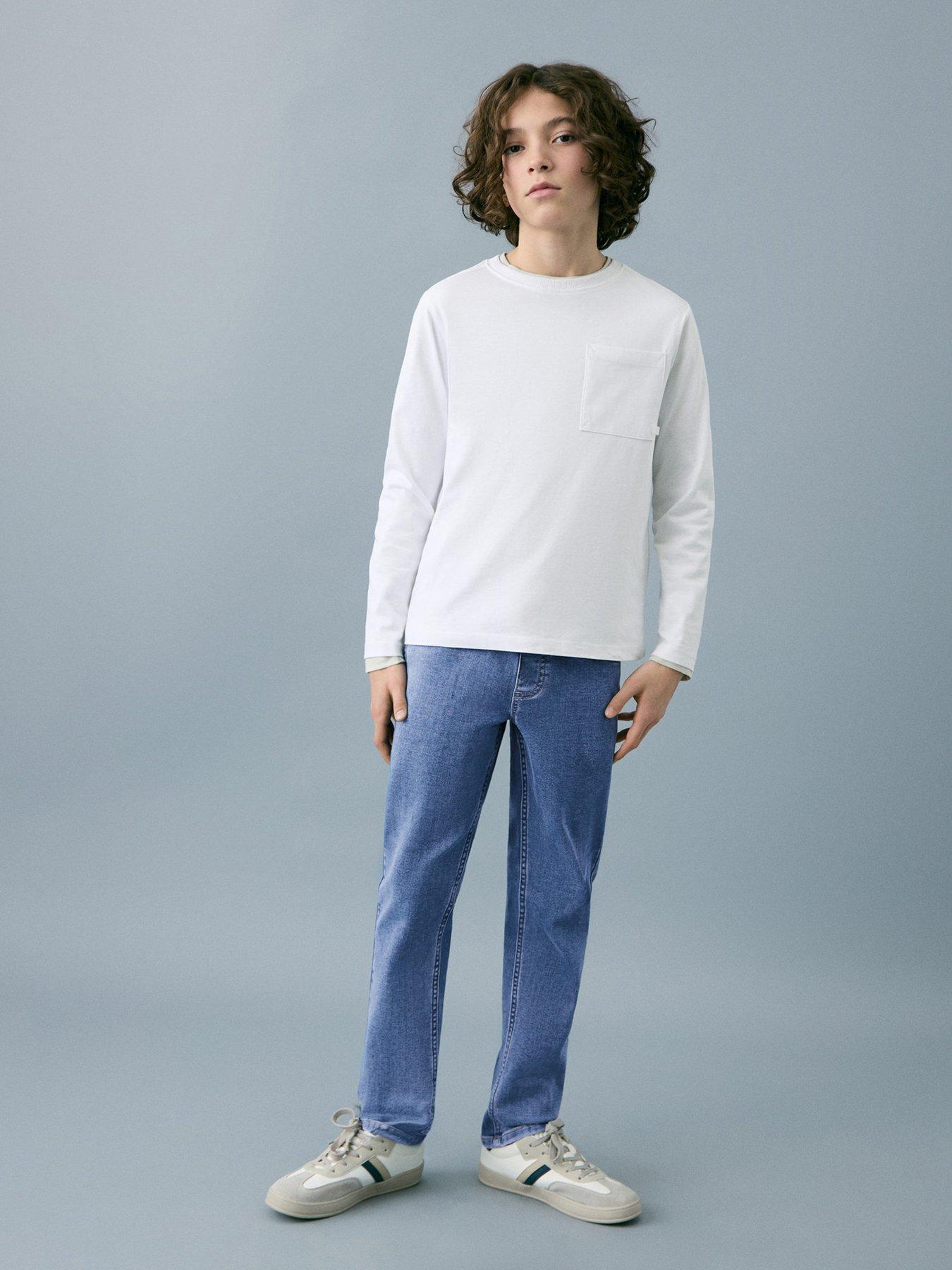 Mango Boys Elasticated Waistband Denim Jeans - Blue