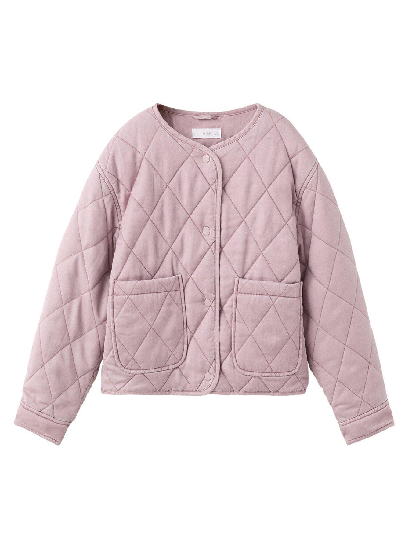 Image 2 of 6 of Mango Girls Quilted Garment Washed Jacket - Pink