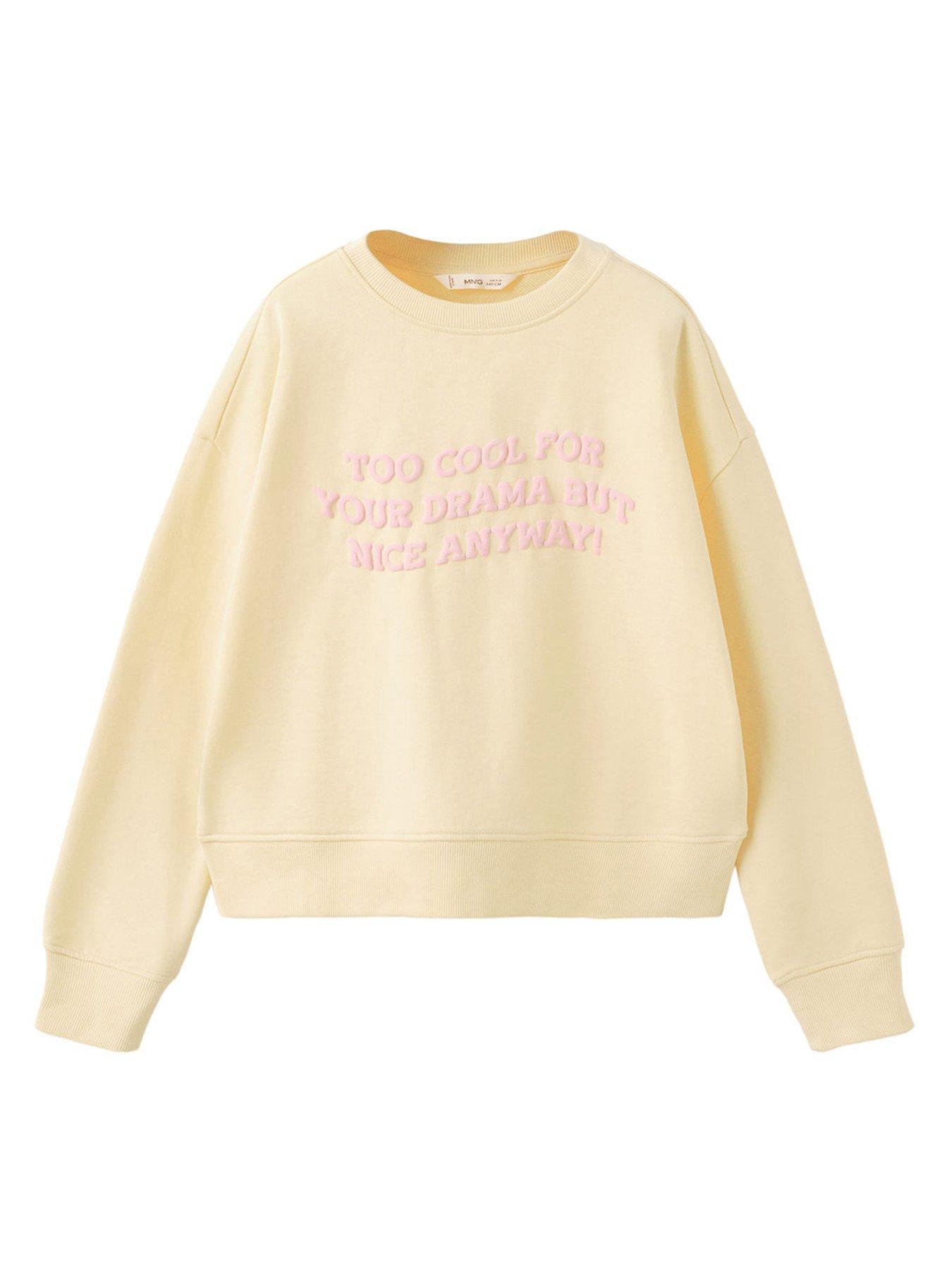 Mango Girls Too Cool Graphic Sweatshirt - Light Yellow