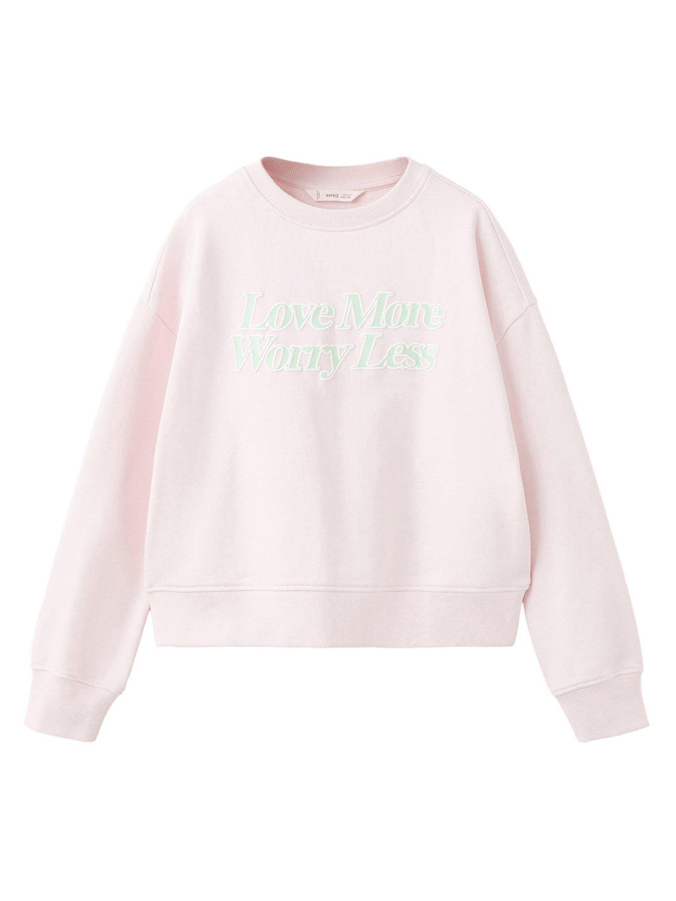 Mango Girls Love More Graphic Sweatshirt - Light Pink