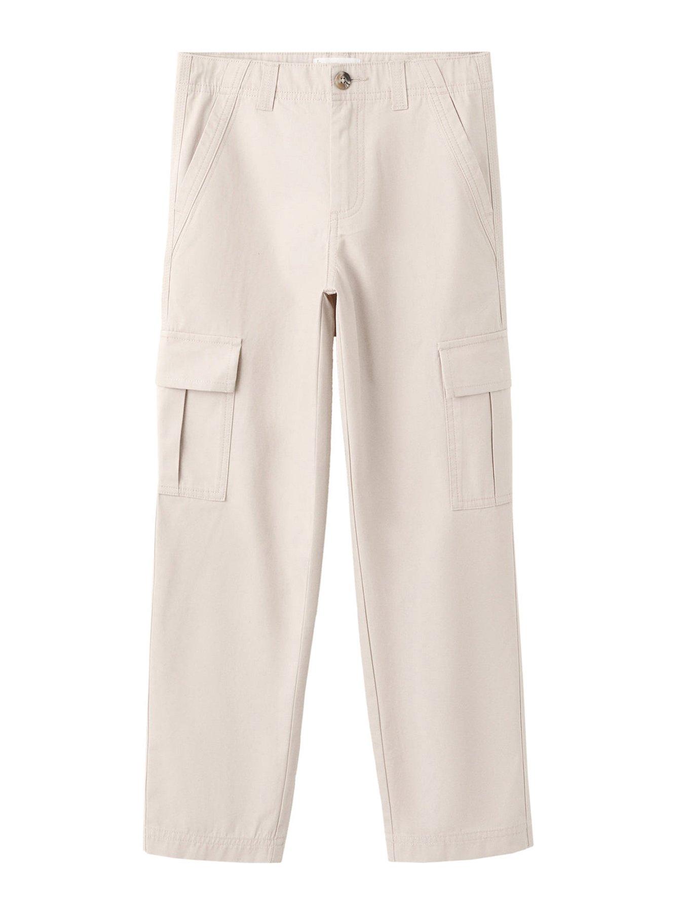 Mango Boys Wide Fit Combat Trousers - Light Beige
