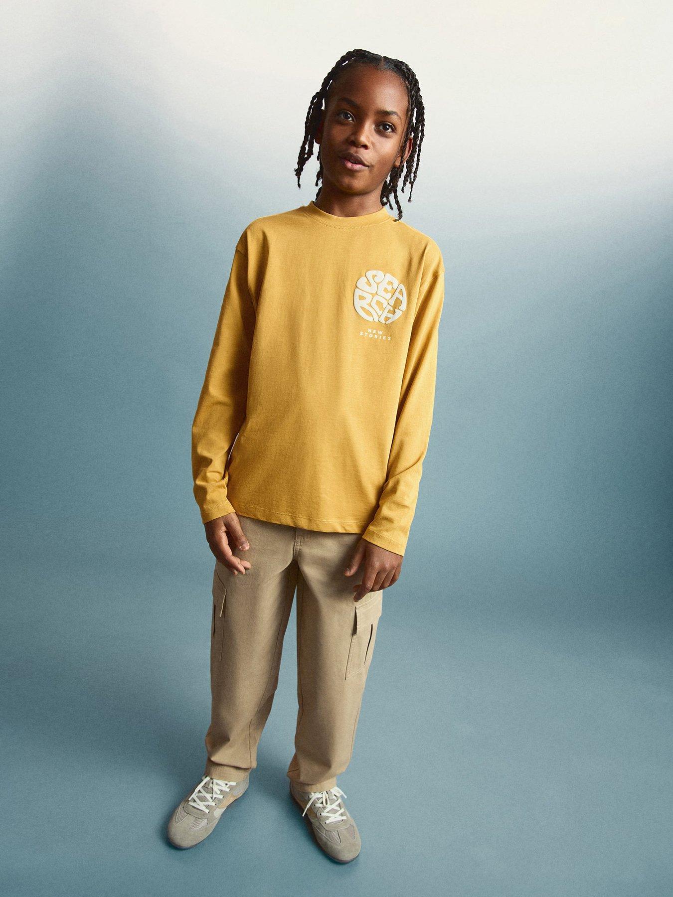 front image of mango-boys-combat-trousers-beige
