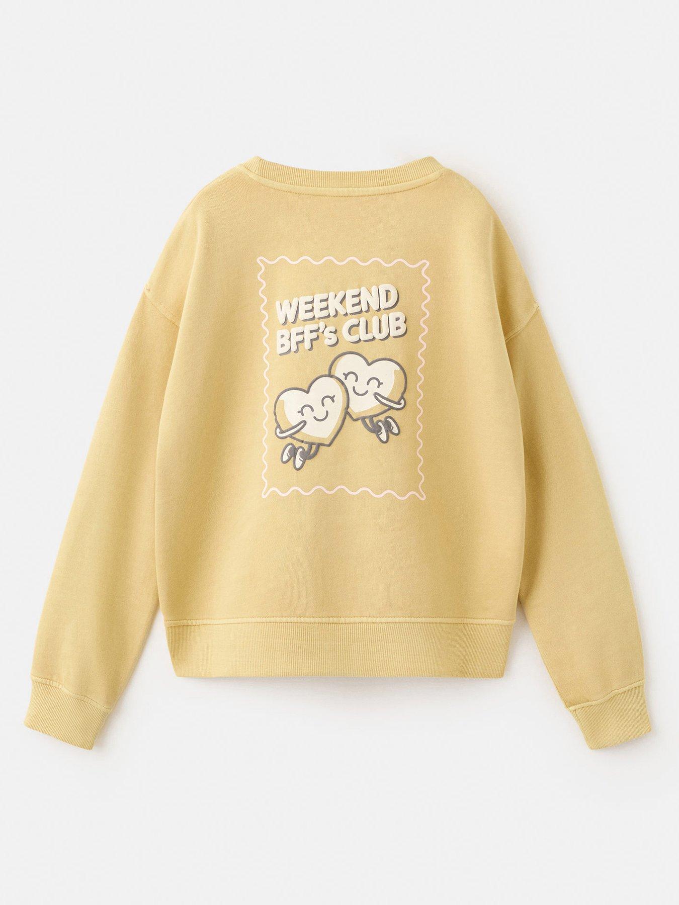 Mango Girls Bff's Backprint Sweatshirt - Olive Green
