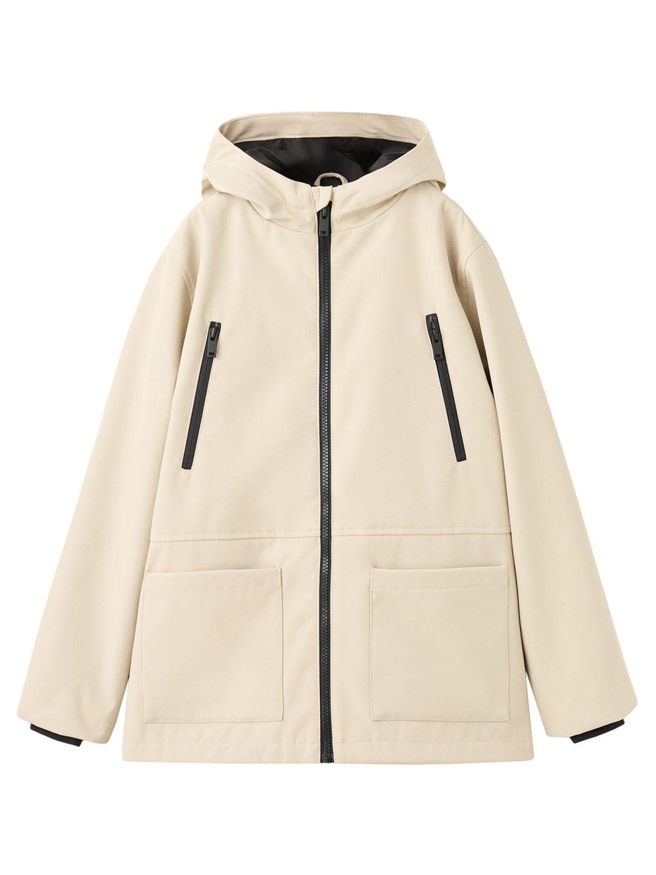 Mango Boys Contrast Zip Coat - Cream