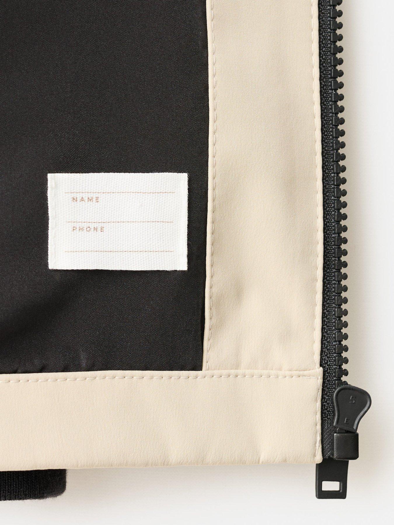 Image 3 of 4 of Mango Boys Contrast Zip Coat - Cream