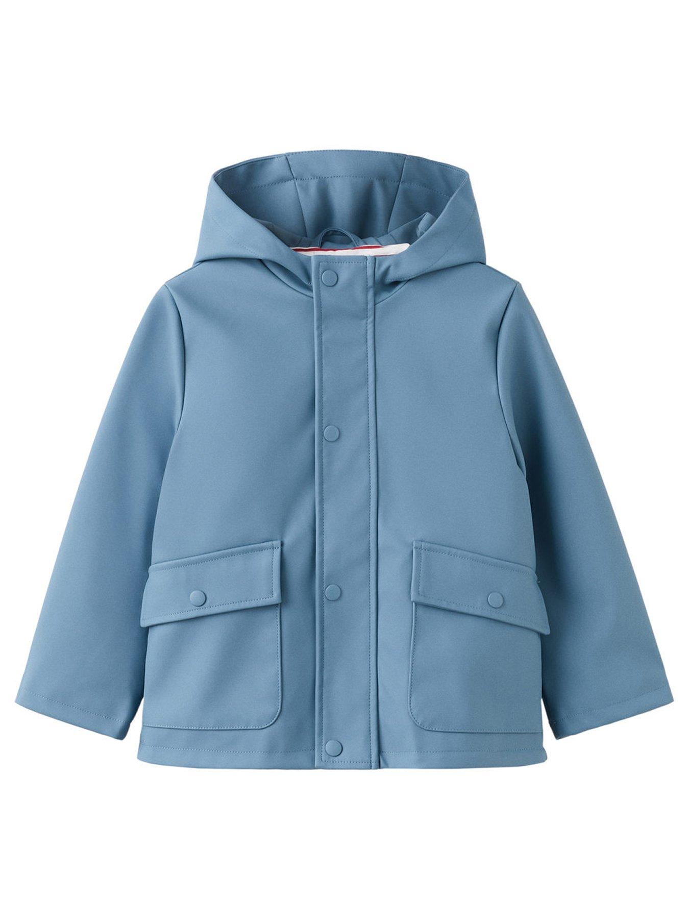  image of mango-younger-boys-shower-resistant-mid-length-coat-blue