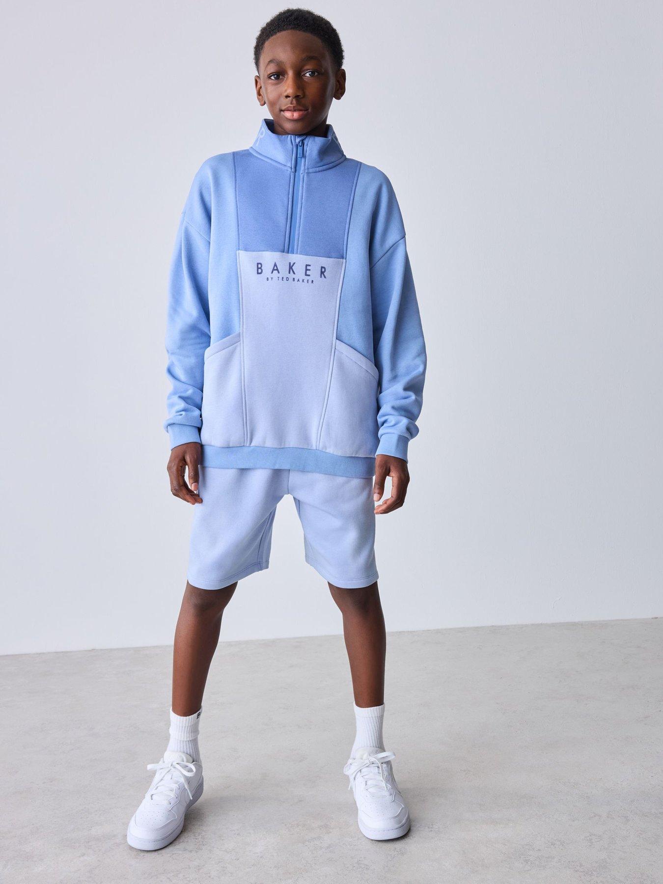 Ted Baker Older Boys Funnel Neck Top  &  Short Set - Blue