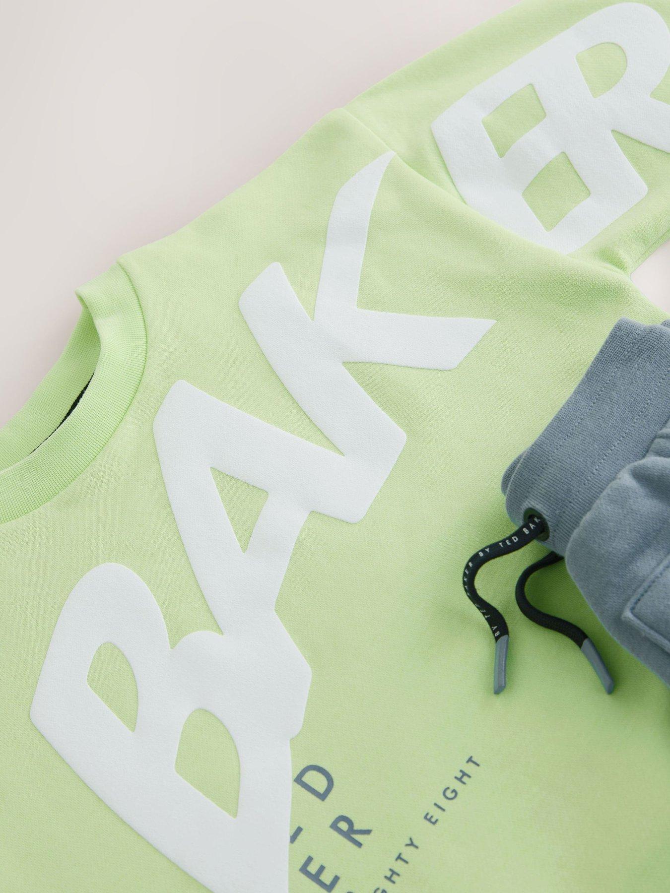 Image 7 of 7 of Ted Baker Boys Long Sleeved Graphic Short Set - Green