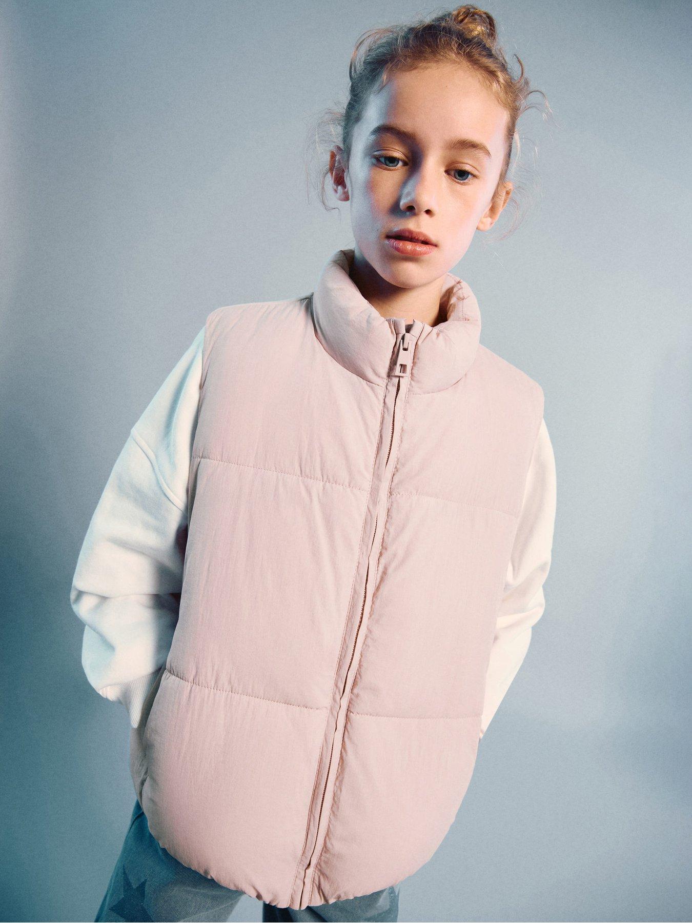 Mango Girls Padded Gilet - Pink
