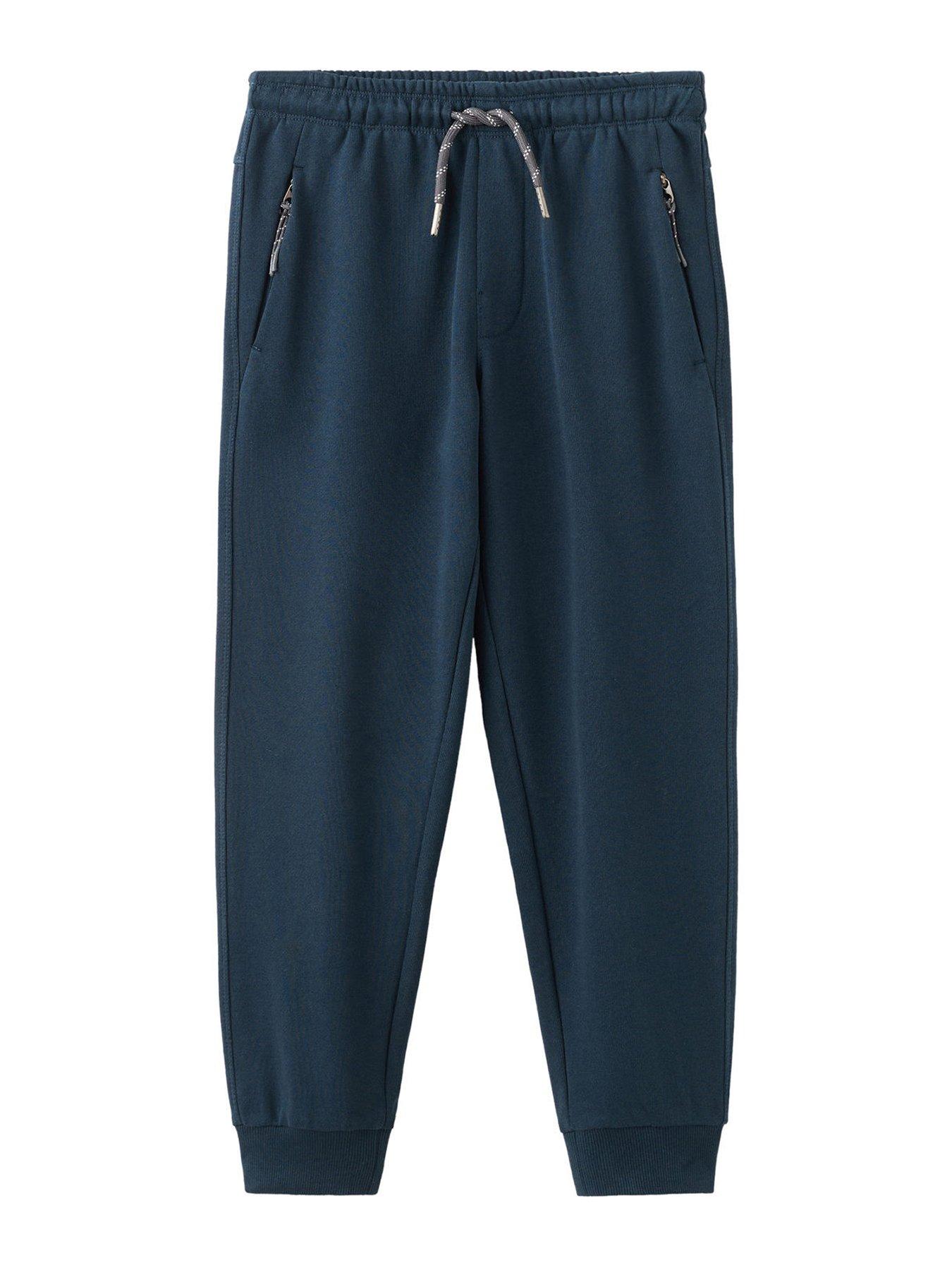 Image 1 of 4 of Mango Boys Cuffed Joggers With Zip Pockets - Navy