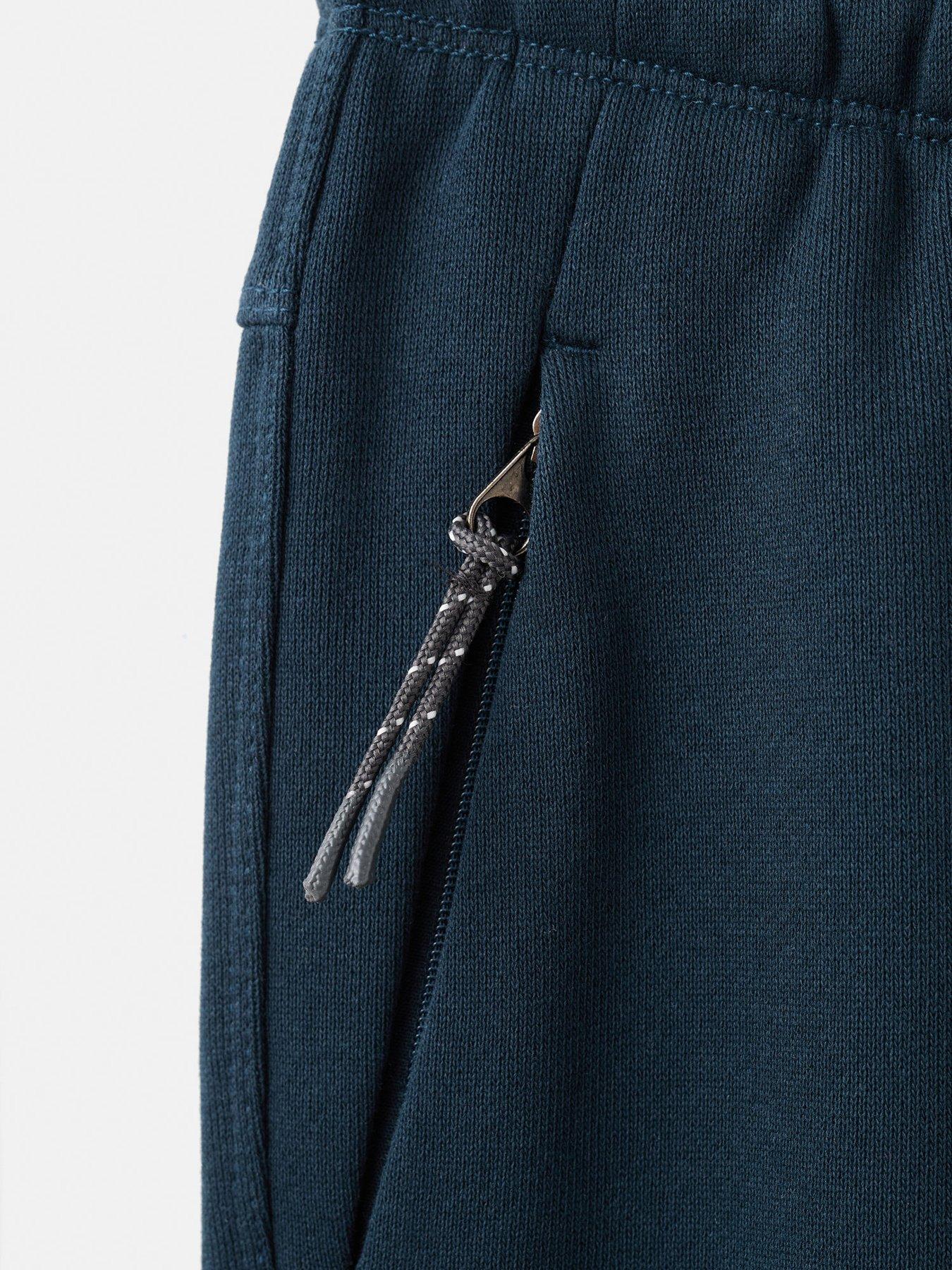Image 3 of 4 of Mango Boys Cuffed Joggers With Zip Pockets - Navy