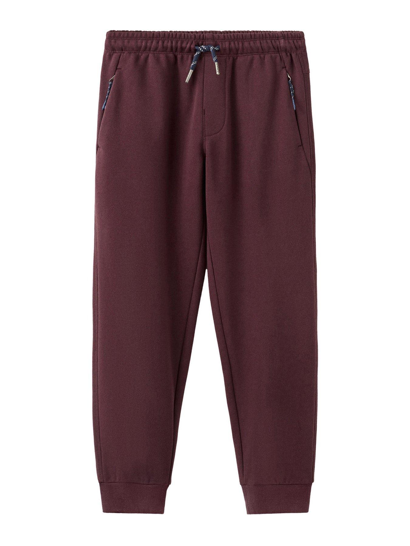 Mango Boys Cuffed Joggers With Zip Pockets - Dark Red