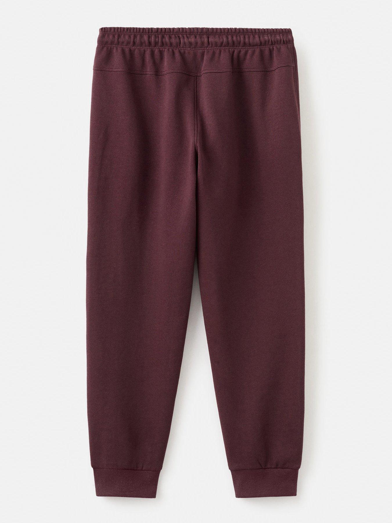  image of mango-boys-cuffed-joggers-with-zip-pockets-dark-red