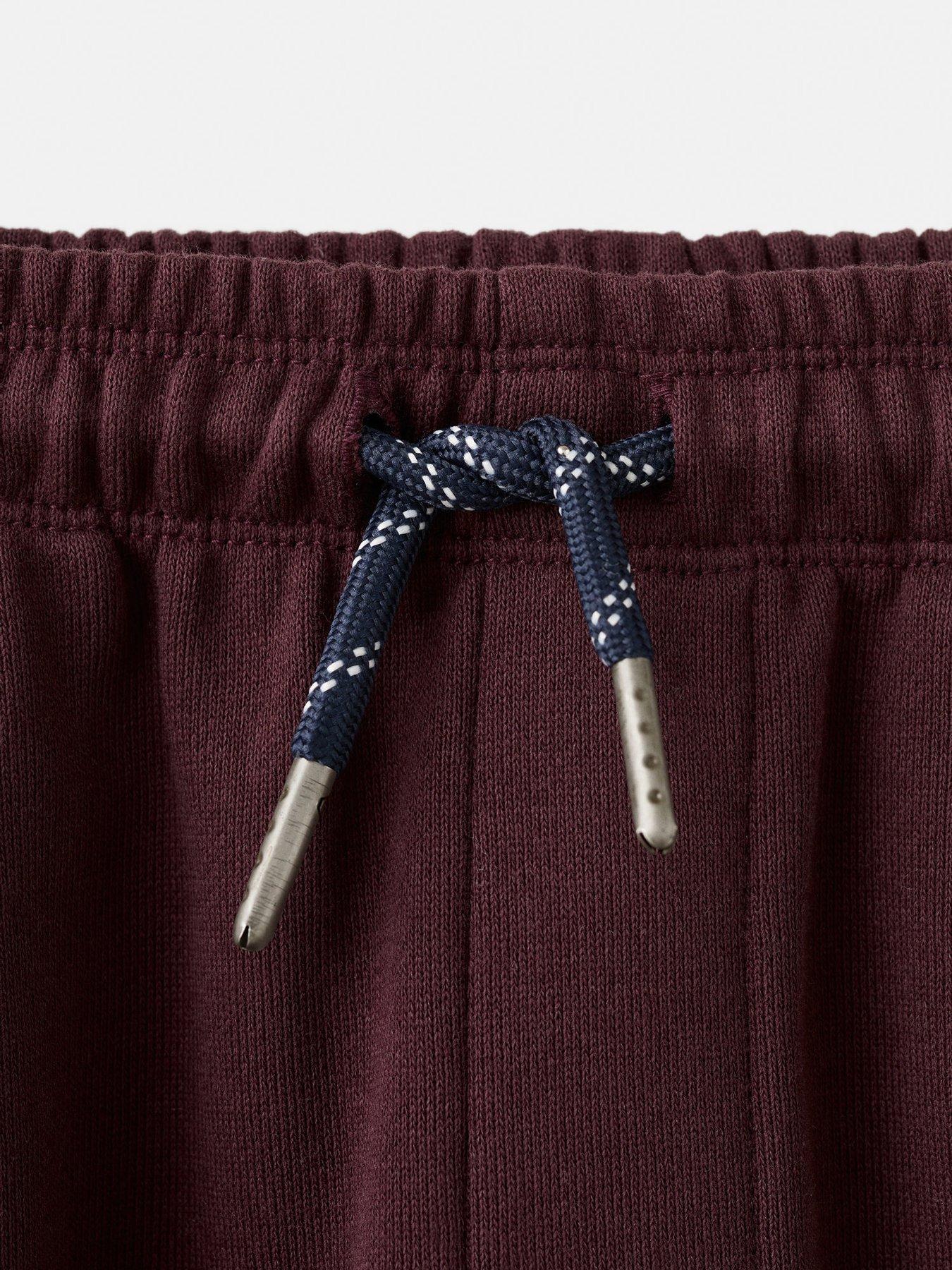  image of mango-boys-cuffed-joggers-with-zip-pockets-dark-red