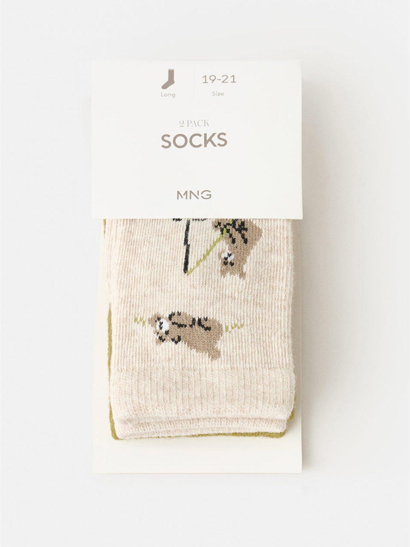  image of mango-younger-boys-2-pack-bear-socks-bright-green