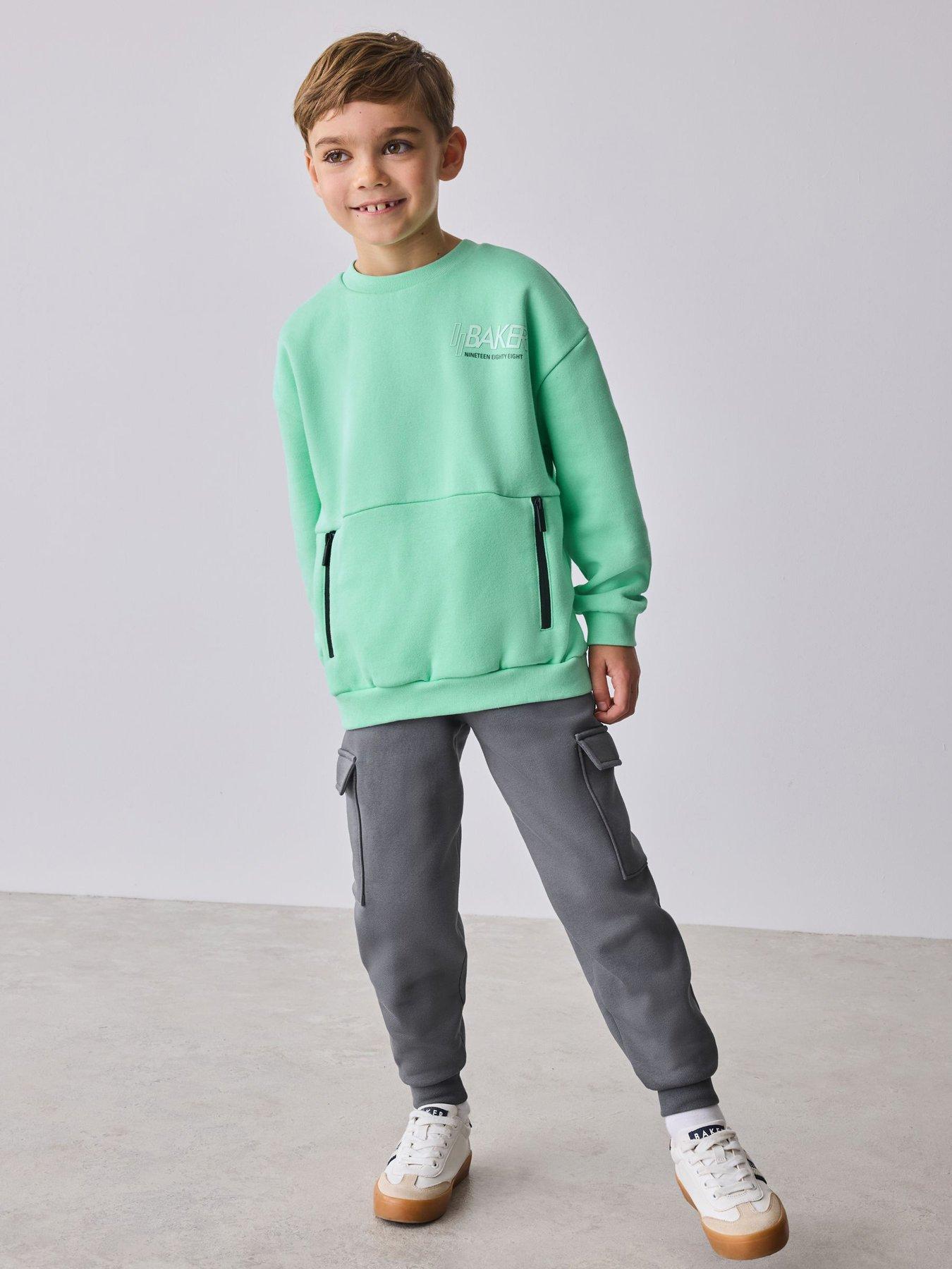 ted-baker-younger-boys-cargo-joggers-amp-sweatshirt-set-greengrey
