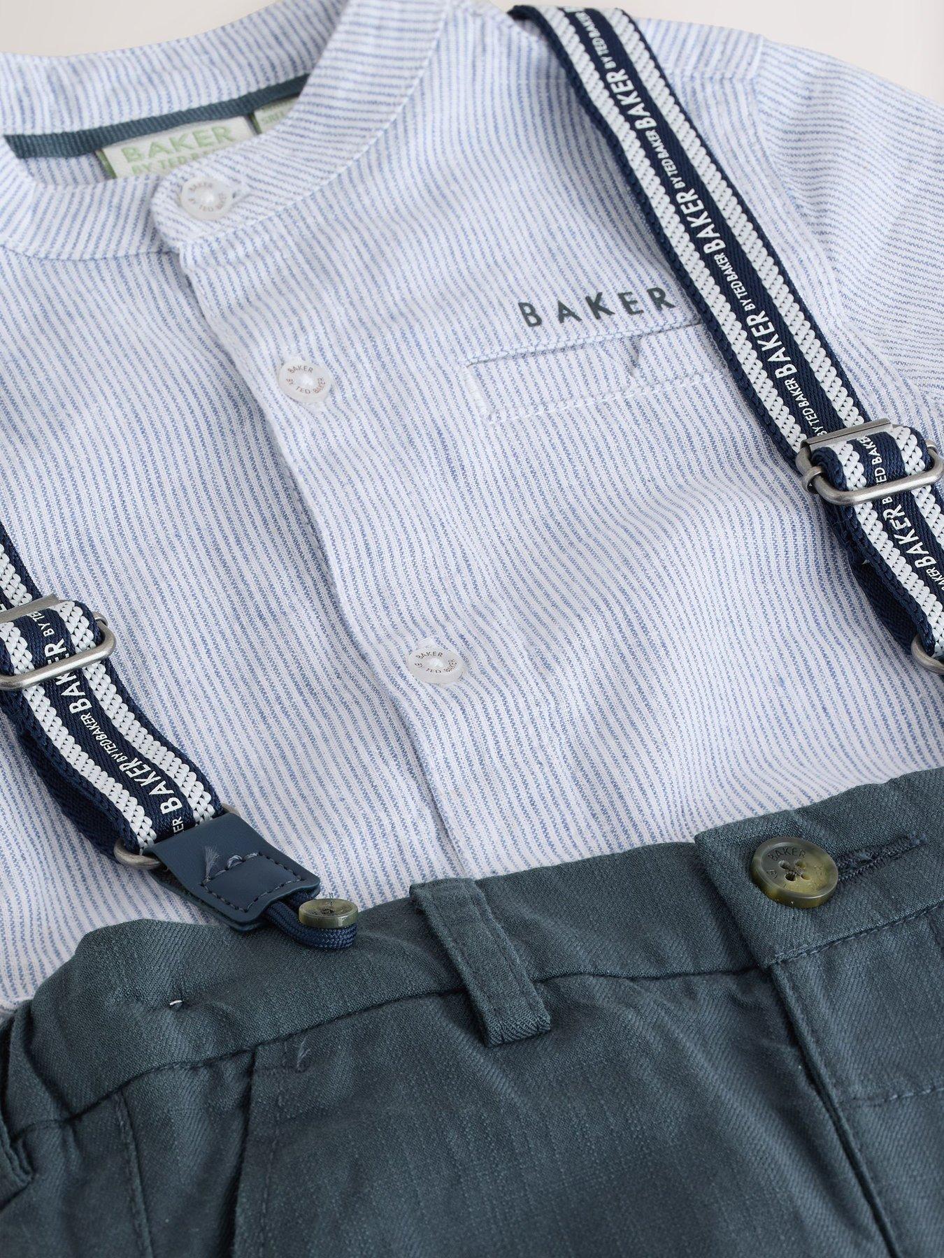 Image 4 of 7 of Ted Baker Younger Boys Braces, Shirt and Short Set - Blue