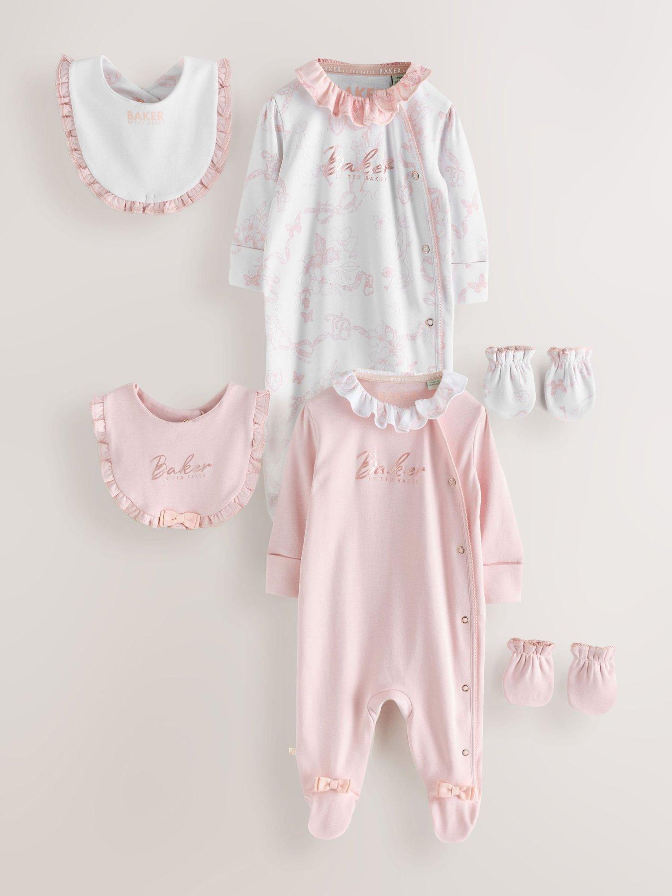 Ted Baker Baby Girls 2 Pack Gift Sleepsuits - Pink
