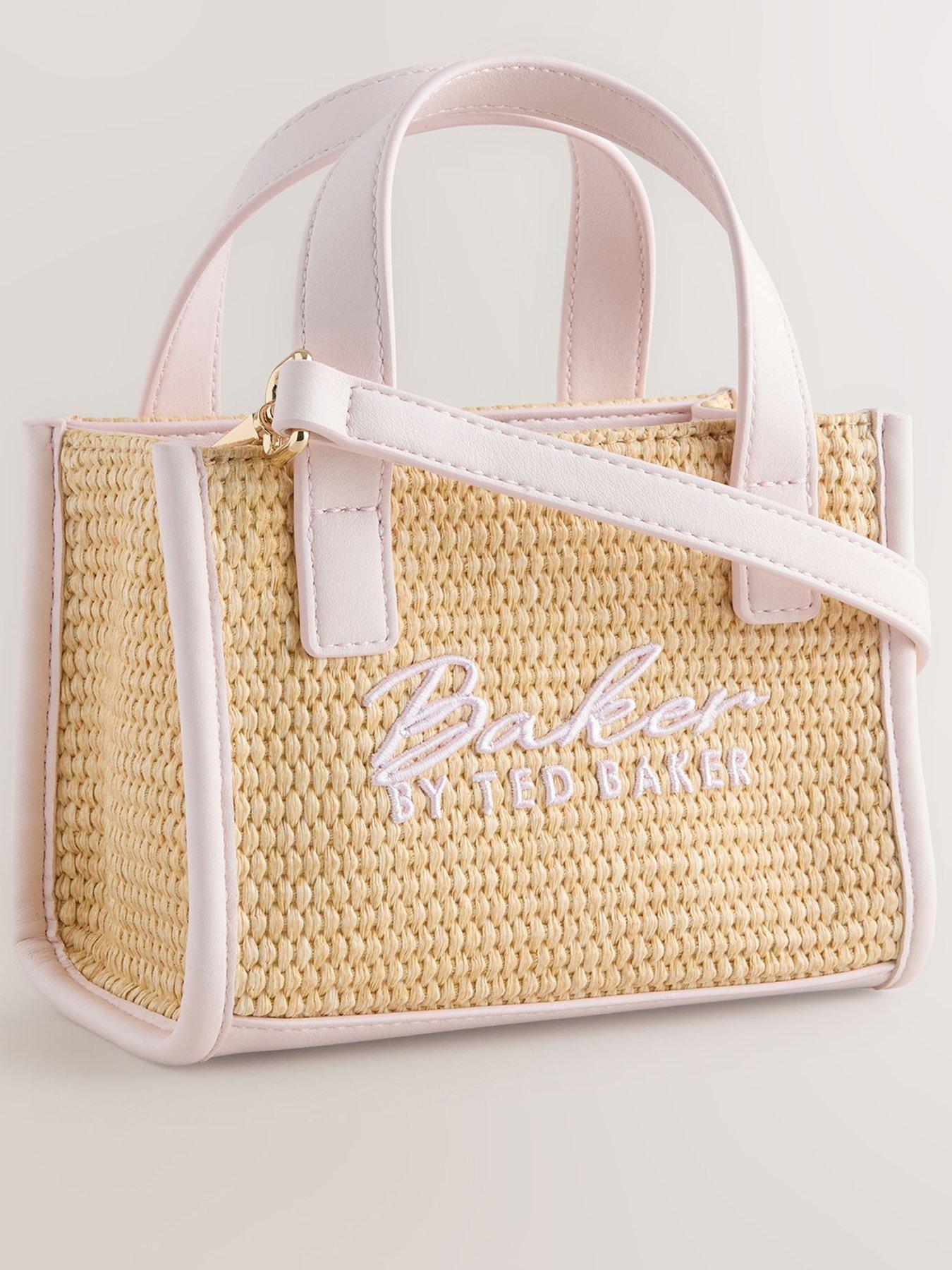 Ted Baker Older Girls Logo Straw Bag - Neutral