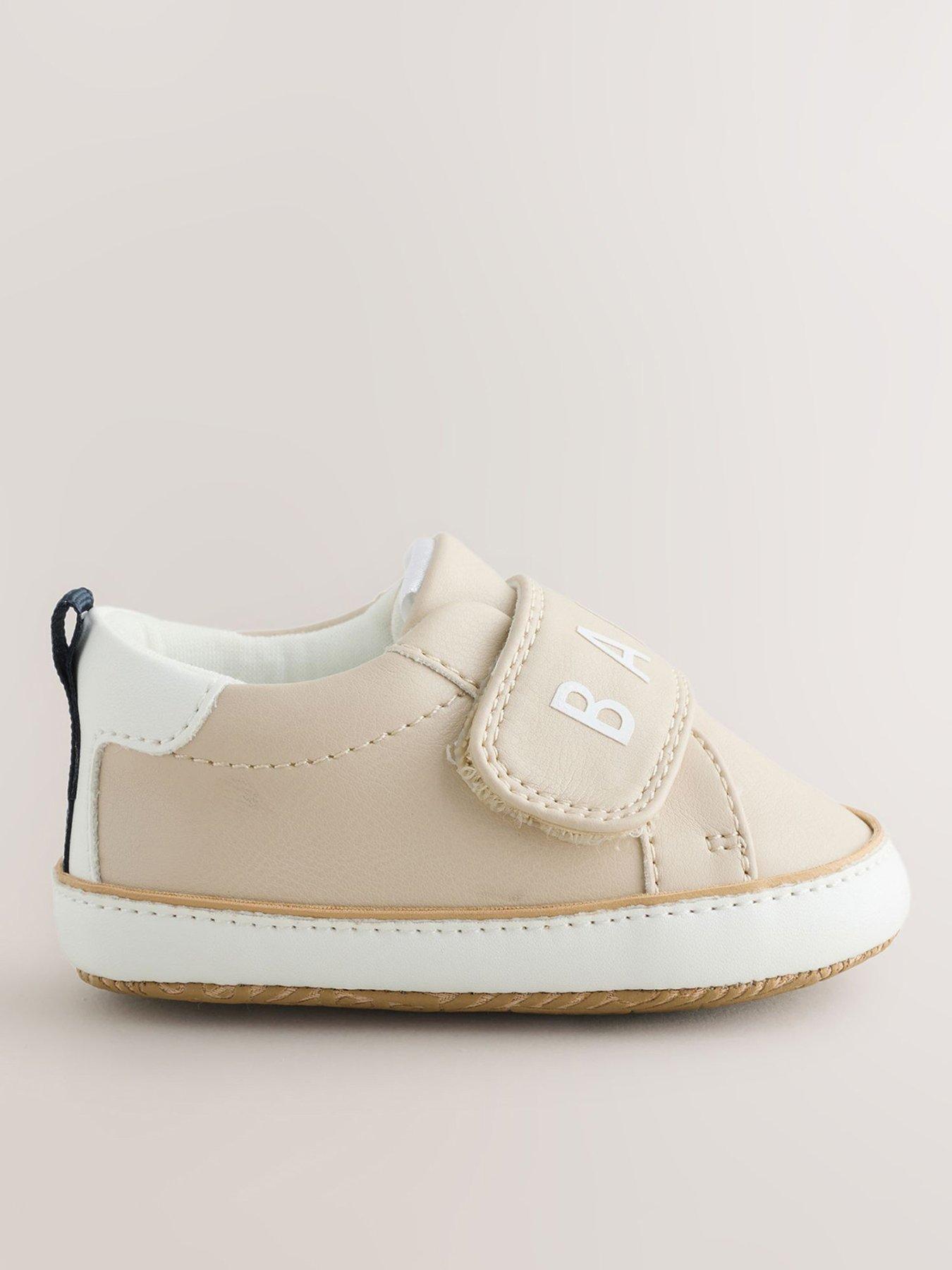 Image 1 of 5 of Ted Baker Baby Boys Strap Logo Trainers - Beige