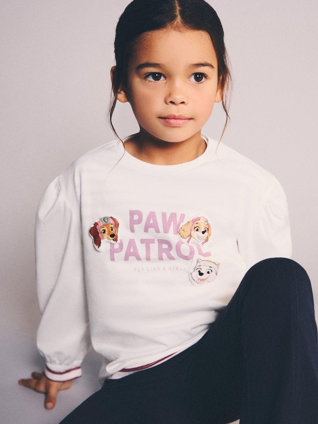 Mango Younger Girls Paw Patrol Long Sleeve T-Shirt - Light Cream