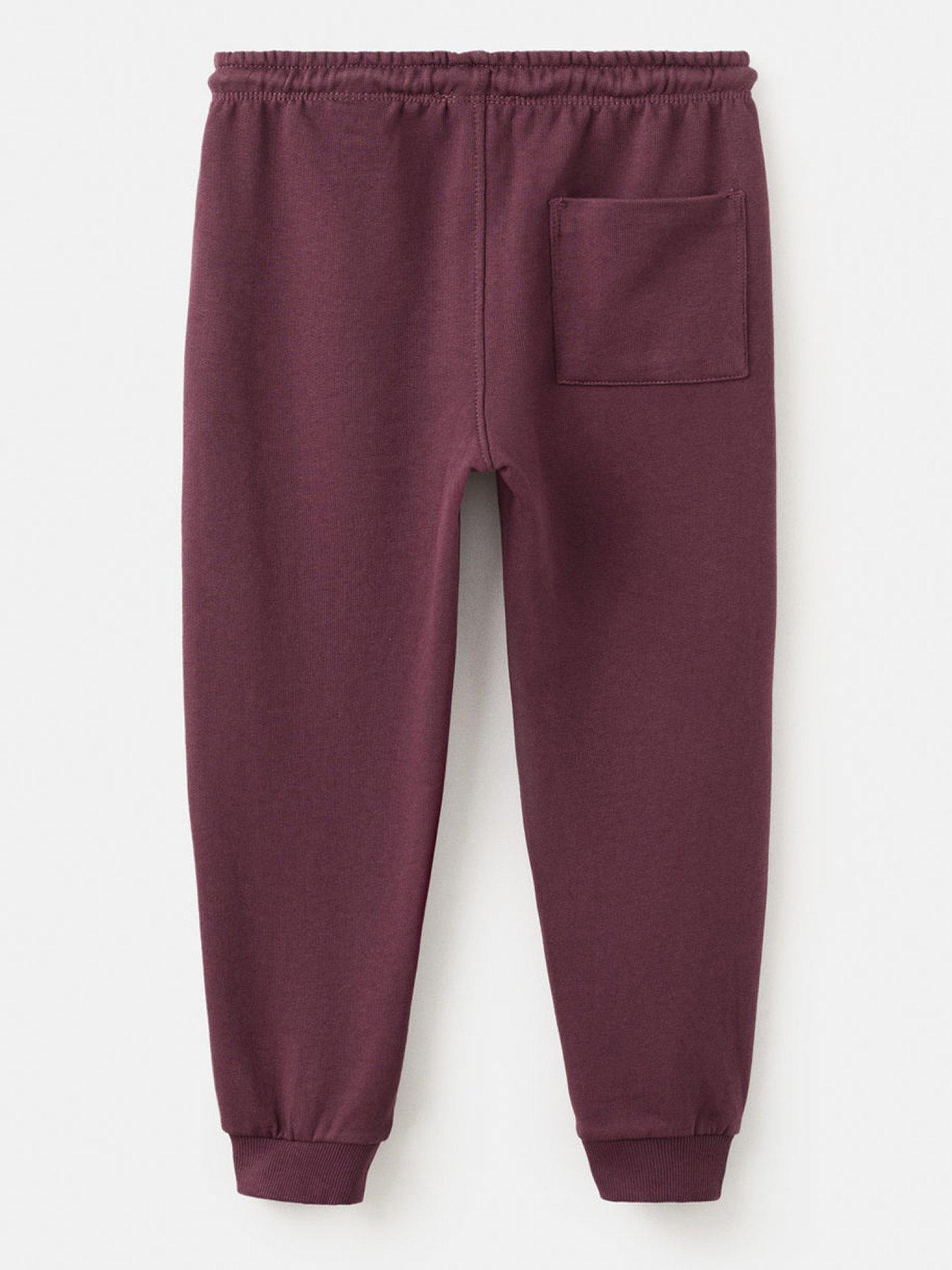 image of mango-younger-boys-basic-joggers-dark-red