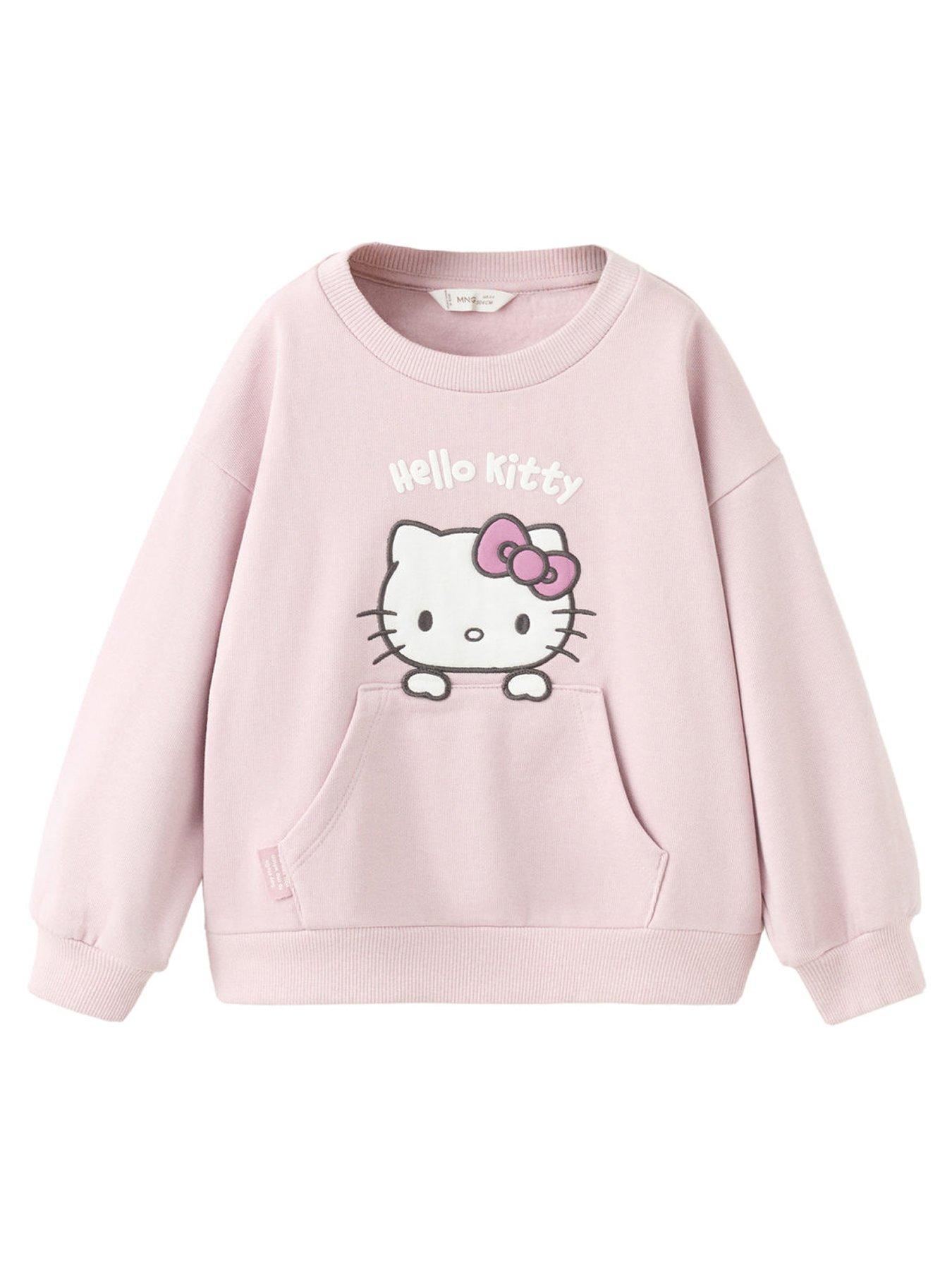 Image 2 of 6 of Mango Younger Girls Hello Kitty Pouch Pocket Sweatshirt - Pink