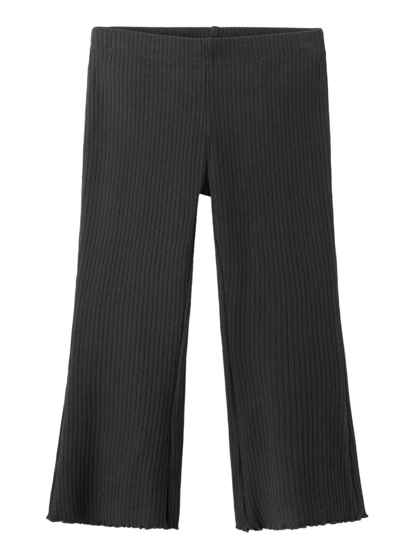 Mango Younger Girls Frill Hem Ribbed Legging - Black