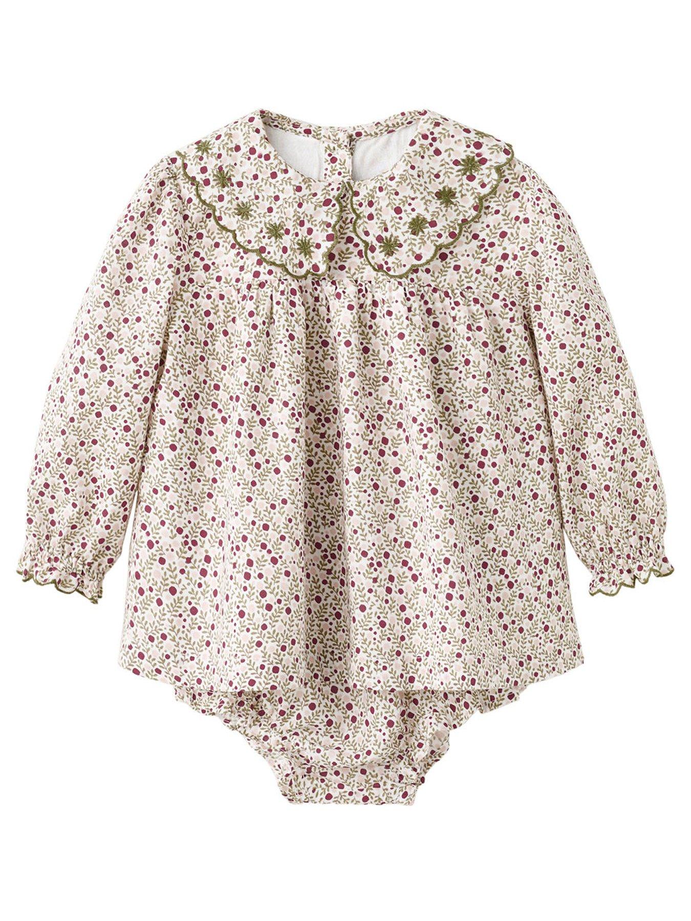 Mango Baby Girls Wild Berry Dress  &  Bloomers - Light Cream