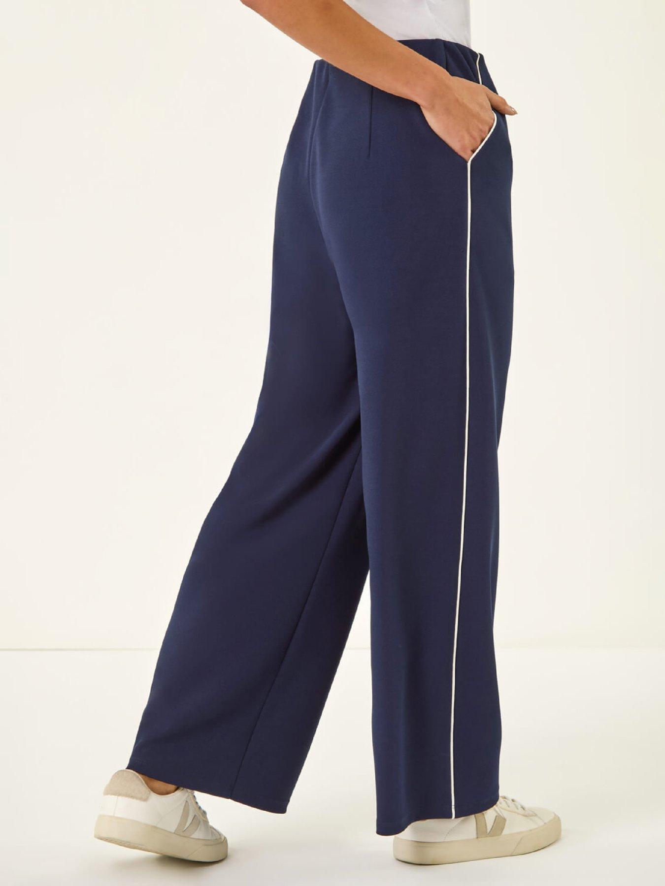  image of roman-petite-side-seam-stretch-trouser-navy