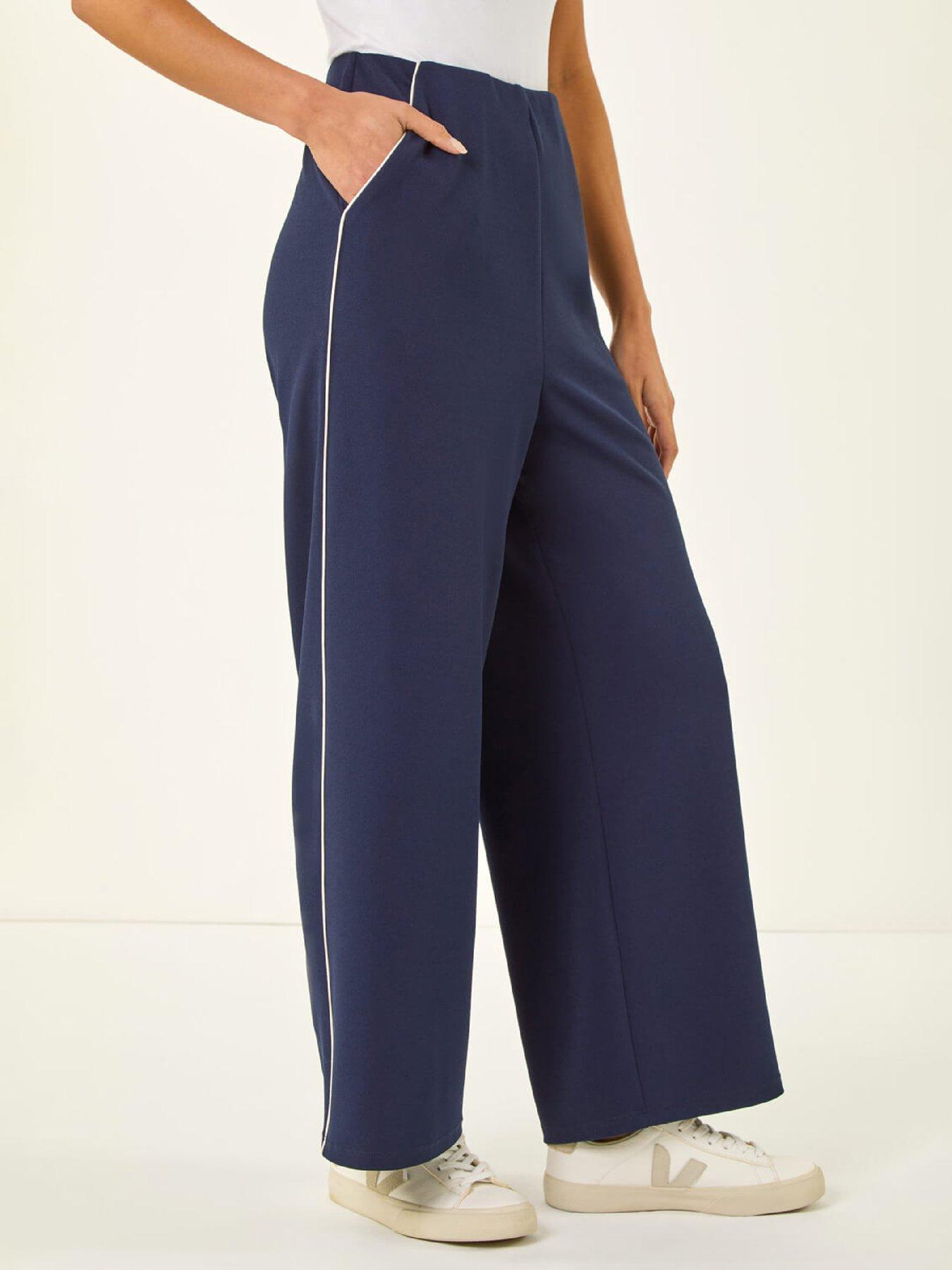 image of roman-petite-side-seam-stretch-trouser-navy