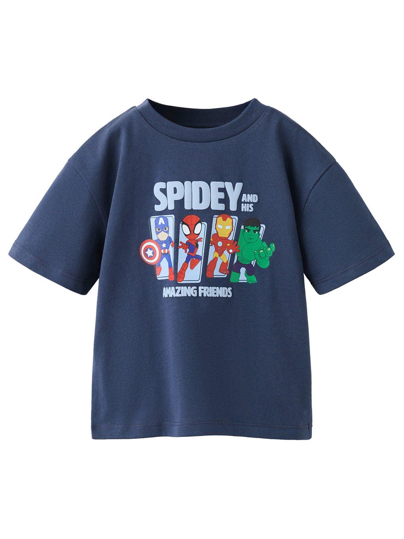 Mango Younger Boys Spiderman Short Sleeve T-Shirt - Navy