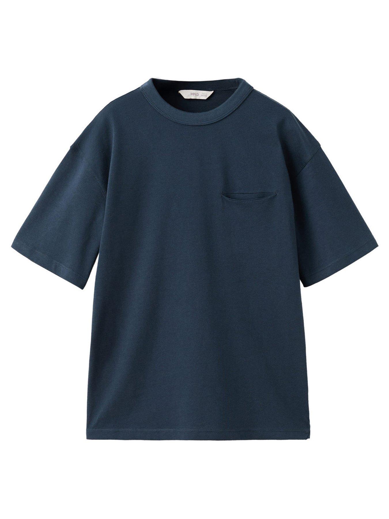  image of mango-boys-basic-pocket-short-sleeve-t-shirt-navy