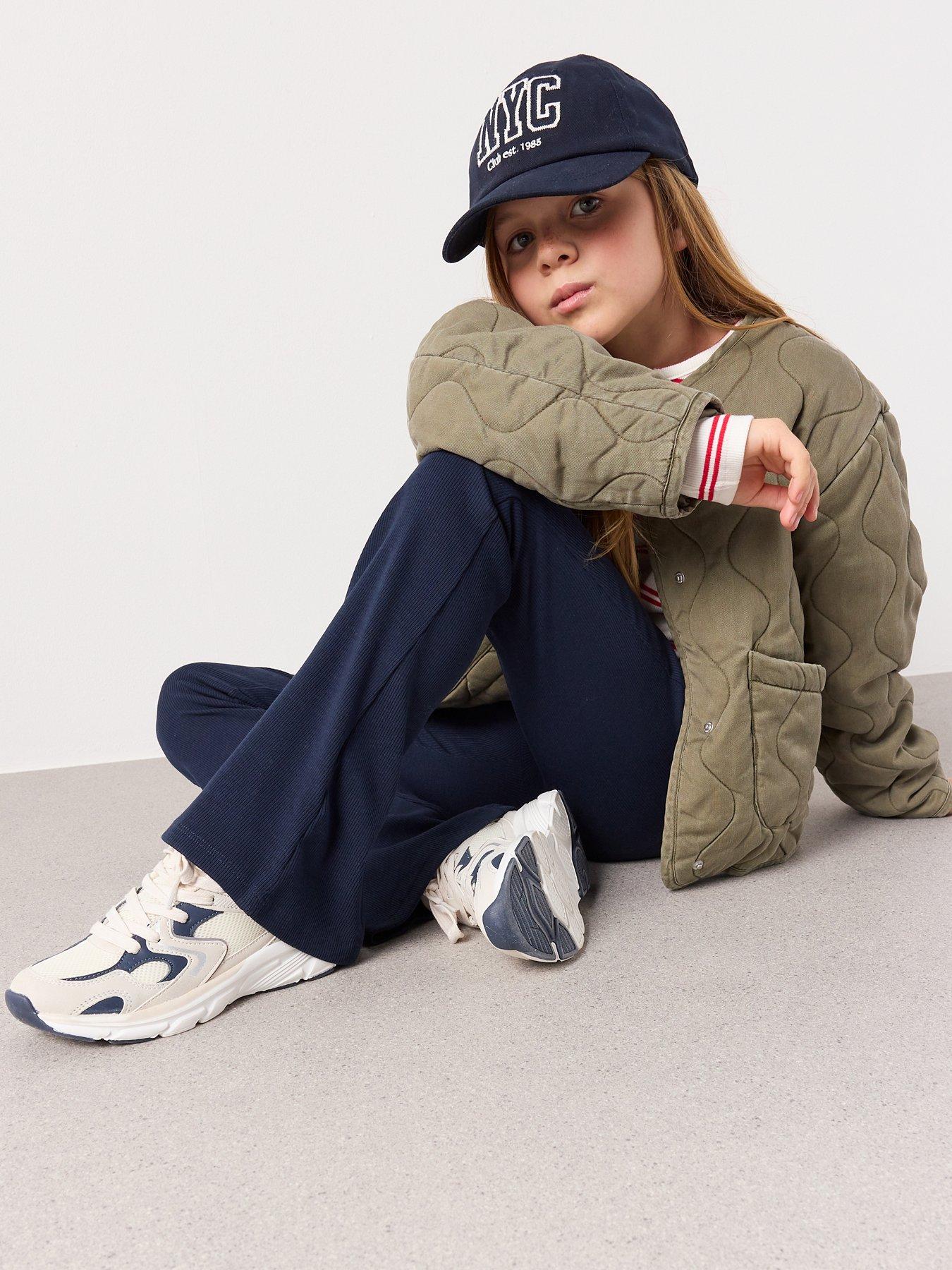 Image 5 of 7 of Mango Girls Ribbed Kickflare Legging - Navy