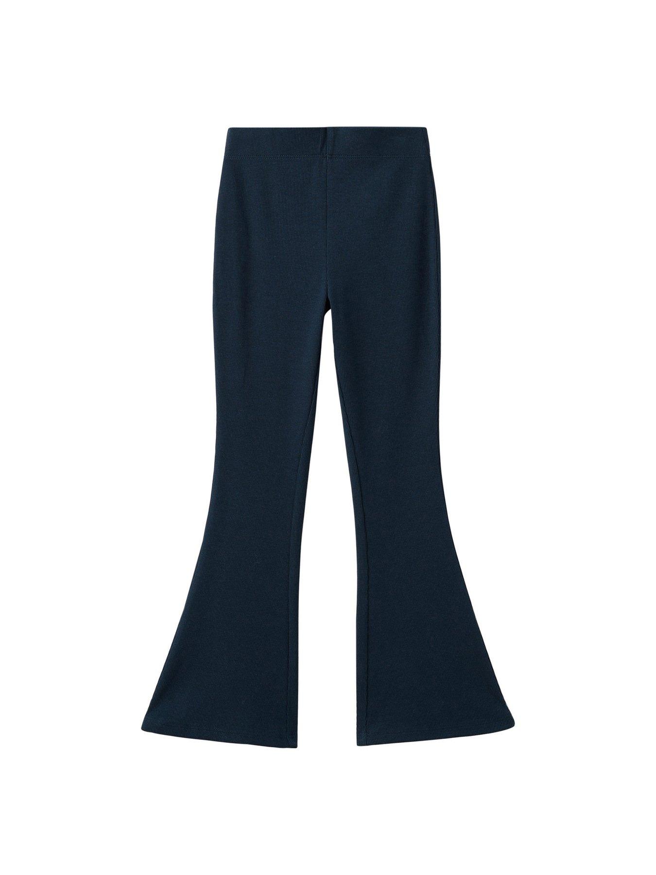Image 7 of 7 of Mango Girls Ribbed Kickflare Legging - Navy