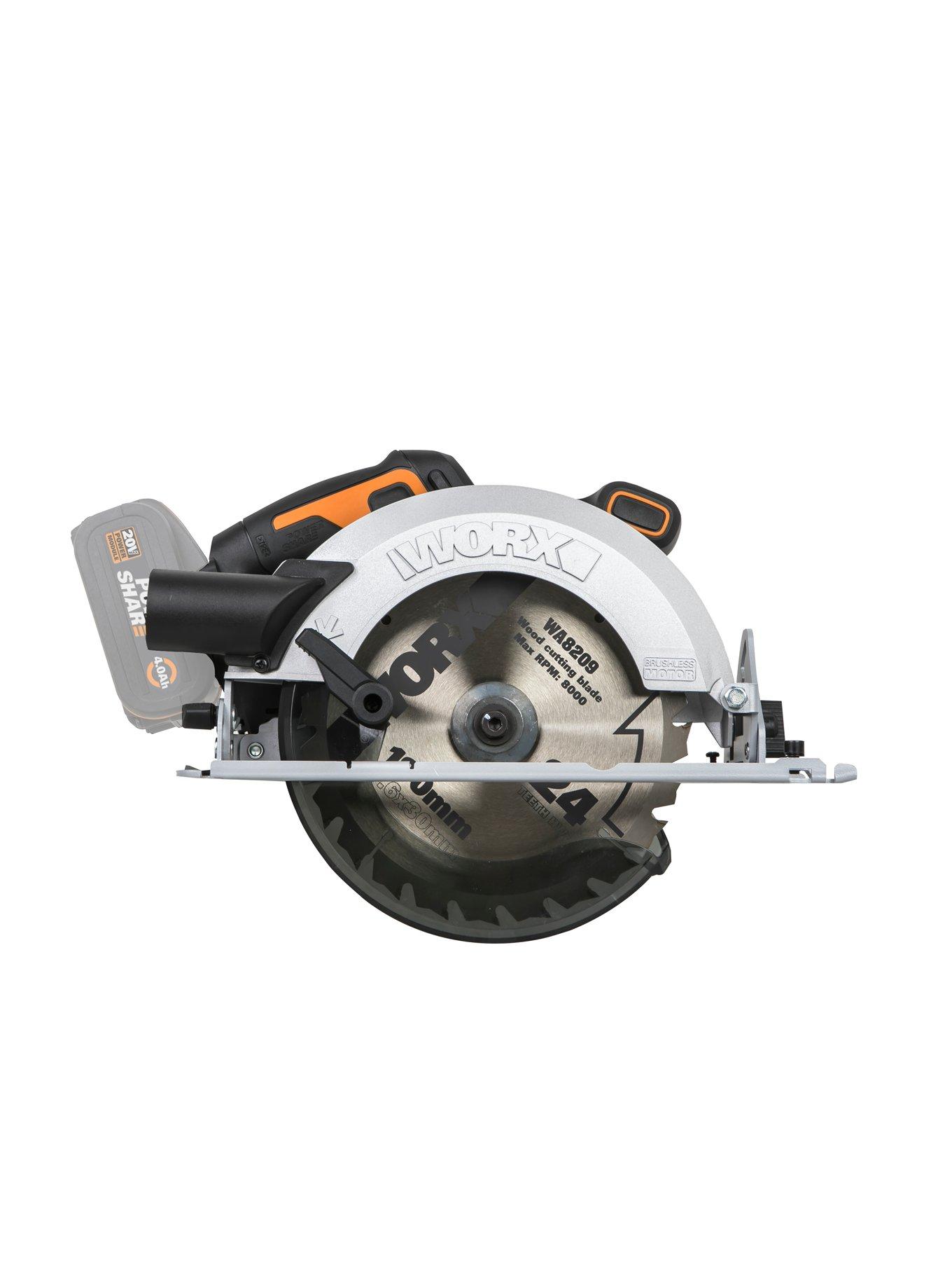  image of worx-20v-powershare-190mm-cordless-brushless-circular-saw-tool-only
