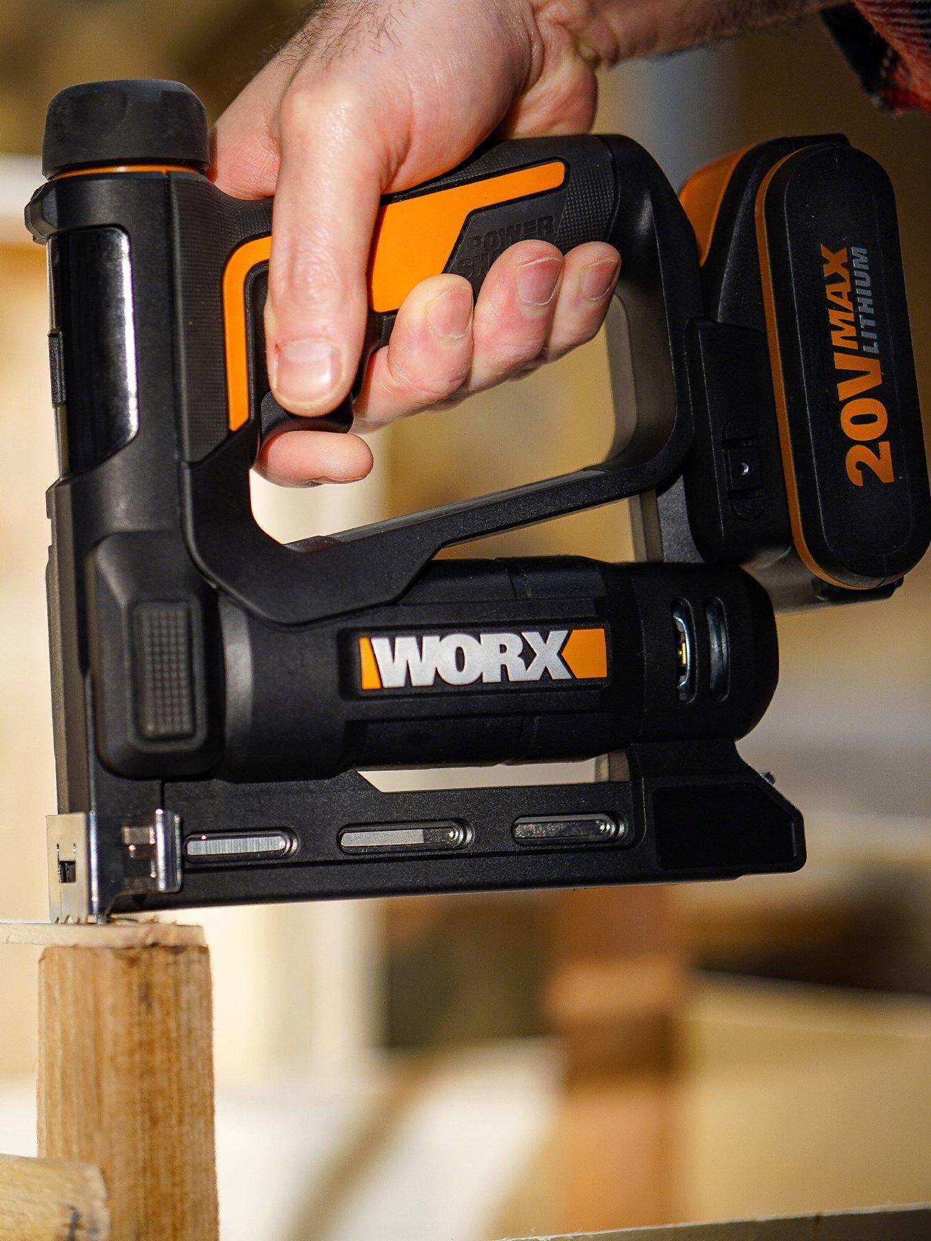  image of worx-20v-powershare-cordless-95mm-narrow-crown-stapler-tool-only