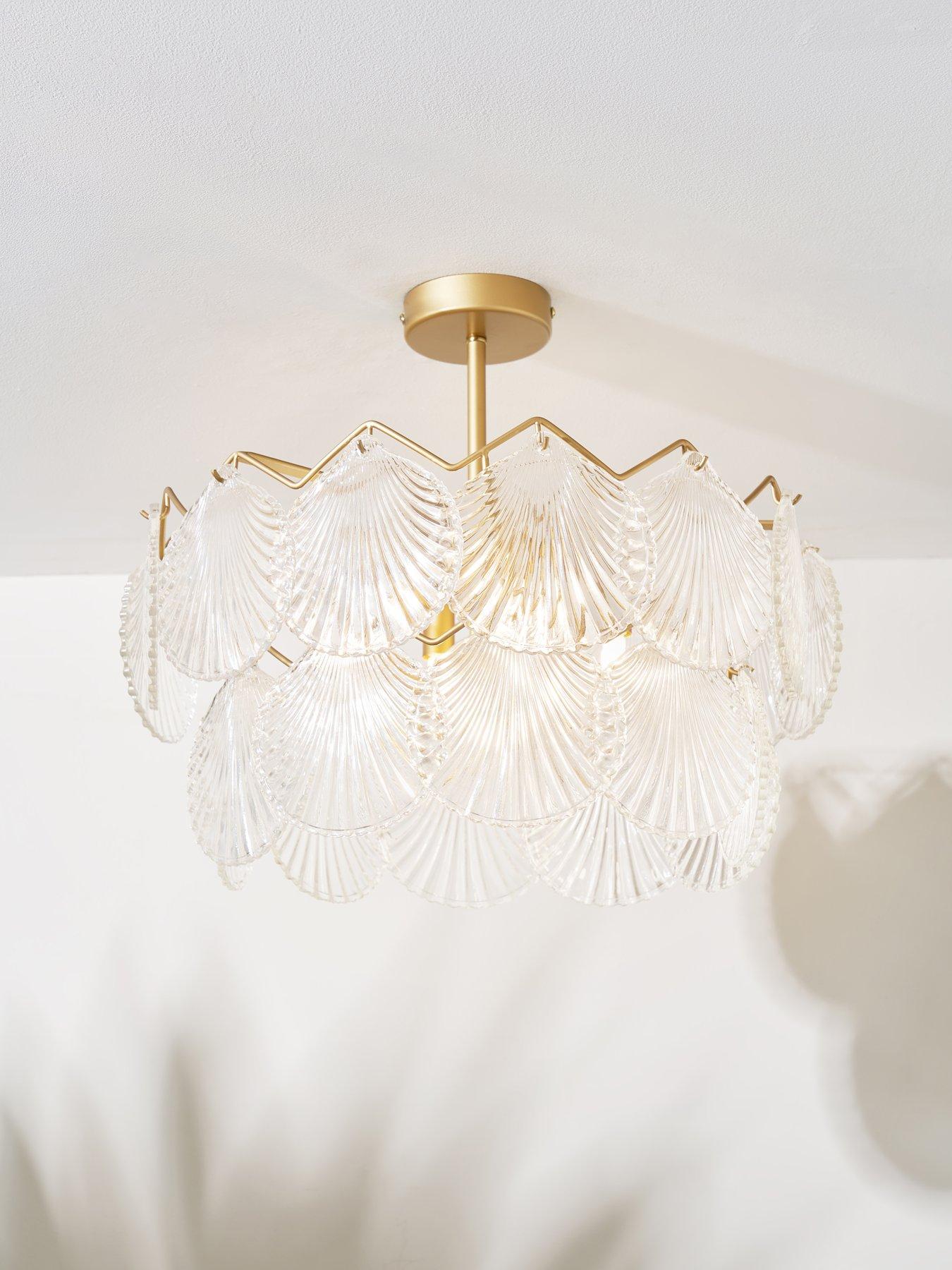 front image of the-very-collection-semi-flush-shell-chandelier