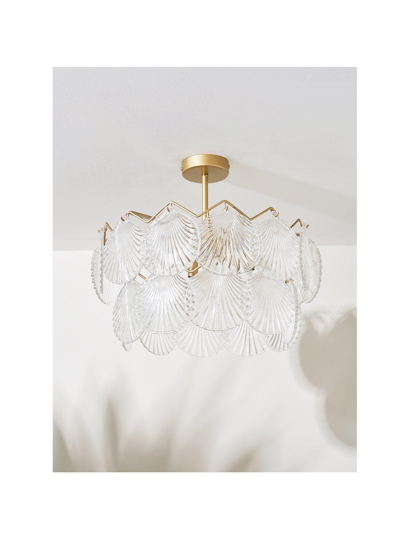 stillFront image of the-very-collection-semi-flush-shell-chandelier
