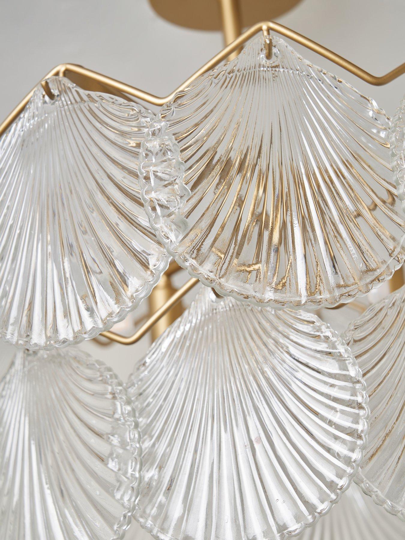  image of the-very-collection-semi-flush-shell-chandelier
