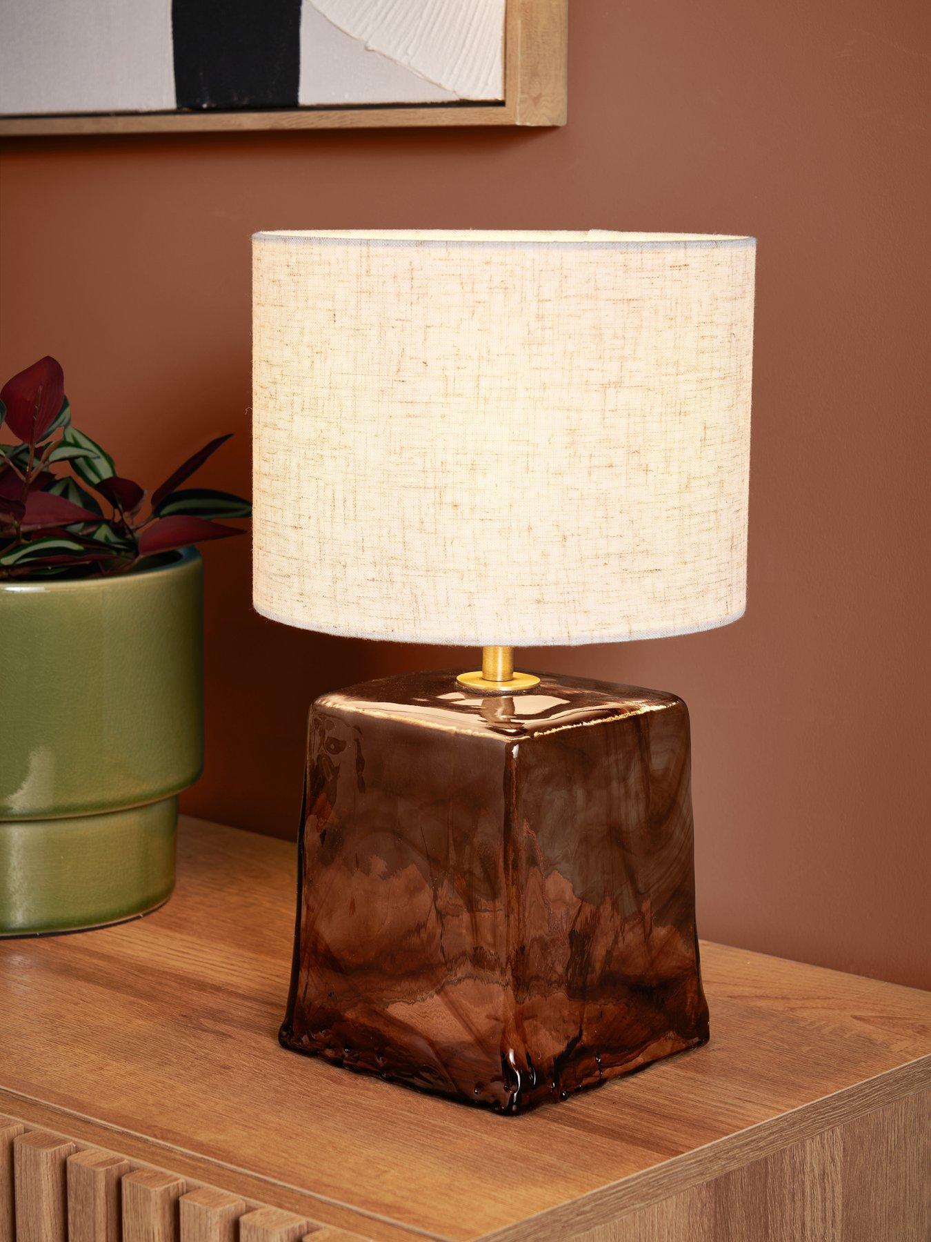 The Very Collection Brown Glass Table Lamp 32.5cm