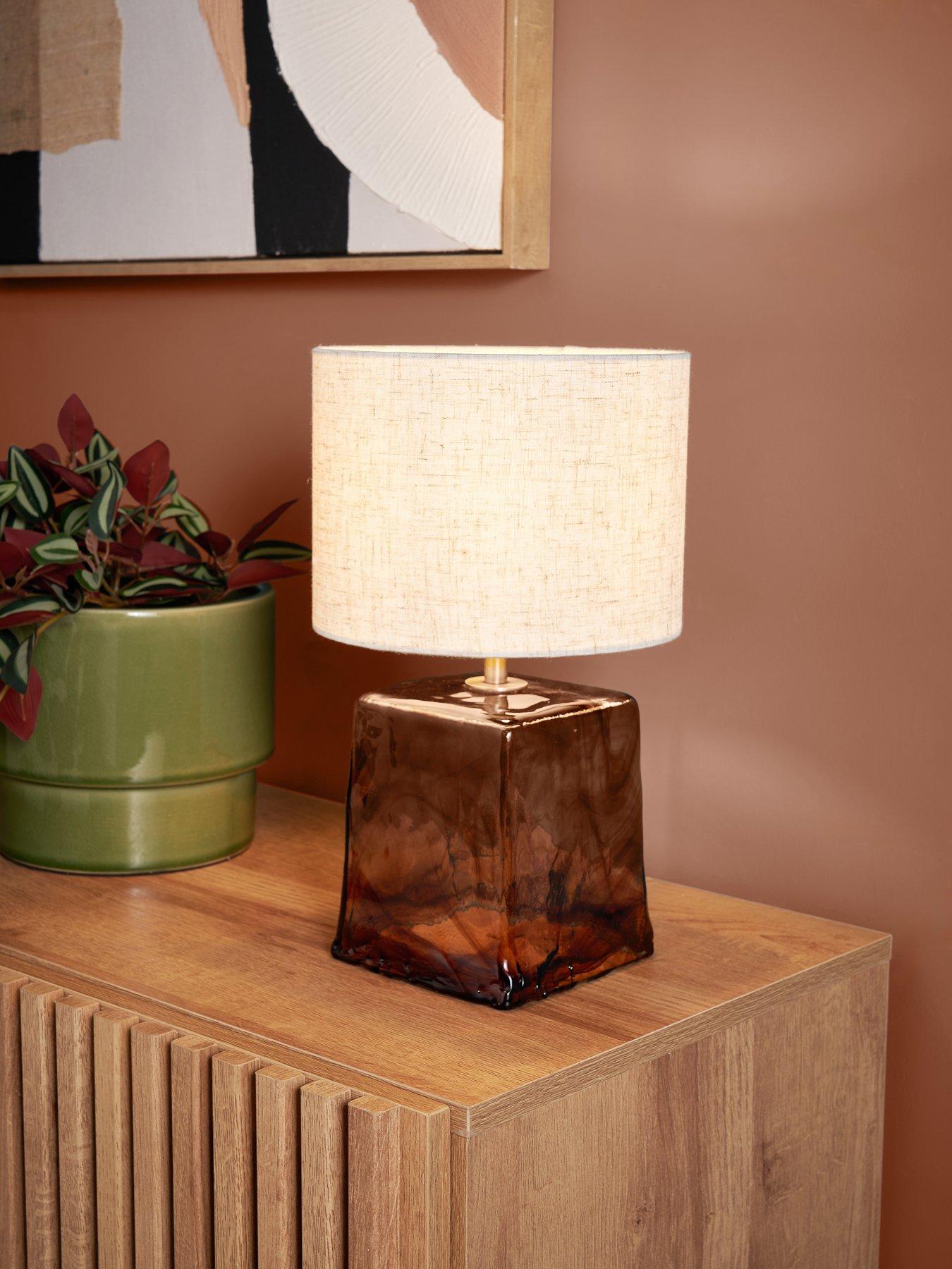 Image 4 of 6 of The Very Collection Brown Glass Table Lamp 32.5cm