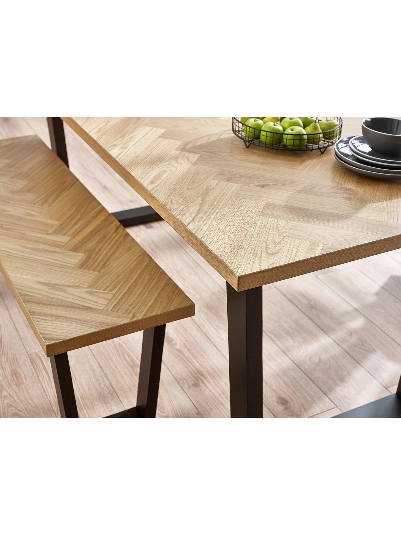 Image 5 of 6 of Julian Bowen Hilton Dining Set with Dining Bench & 2 Dining Chairs